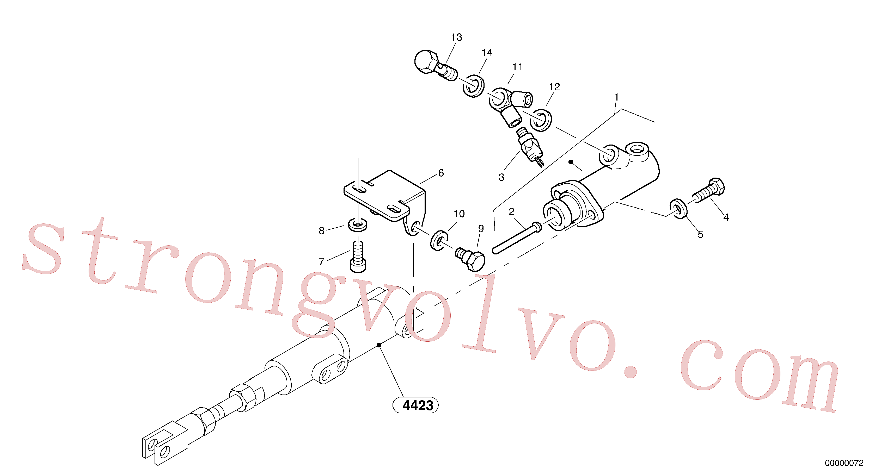 VOE14370894 Volvo Cilindro de travão(00000072 Montagem)