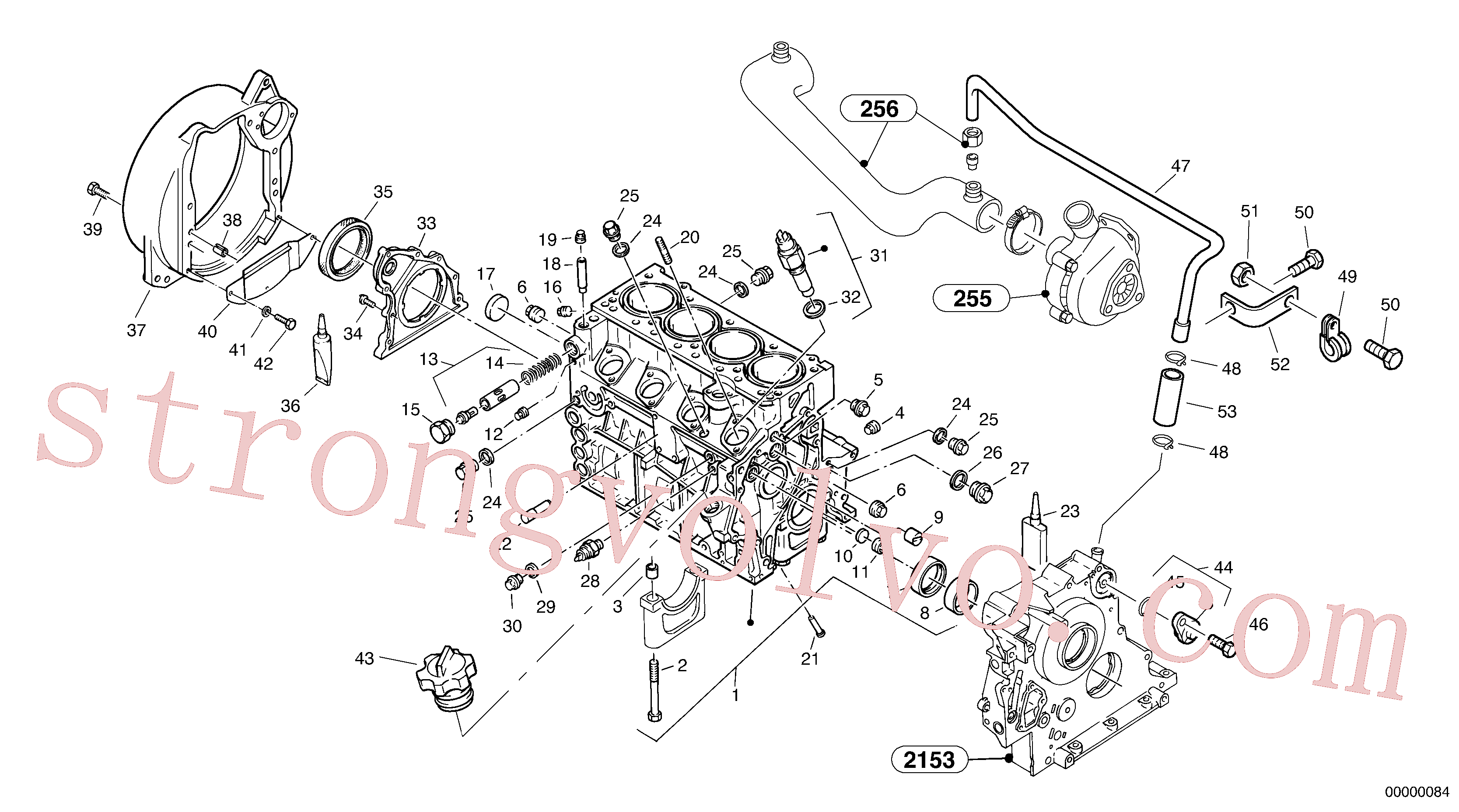 ZM7099401 Volvo Carcaça do motor, ventilação(00000084 Montagem)
