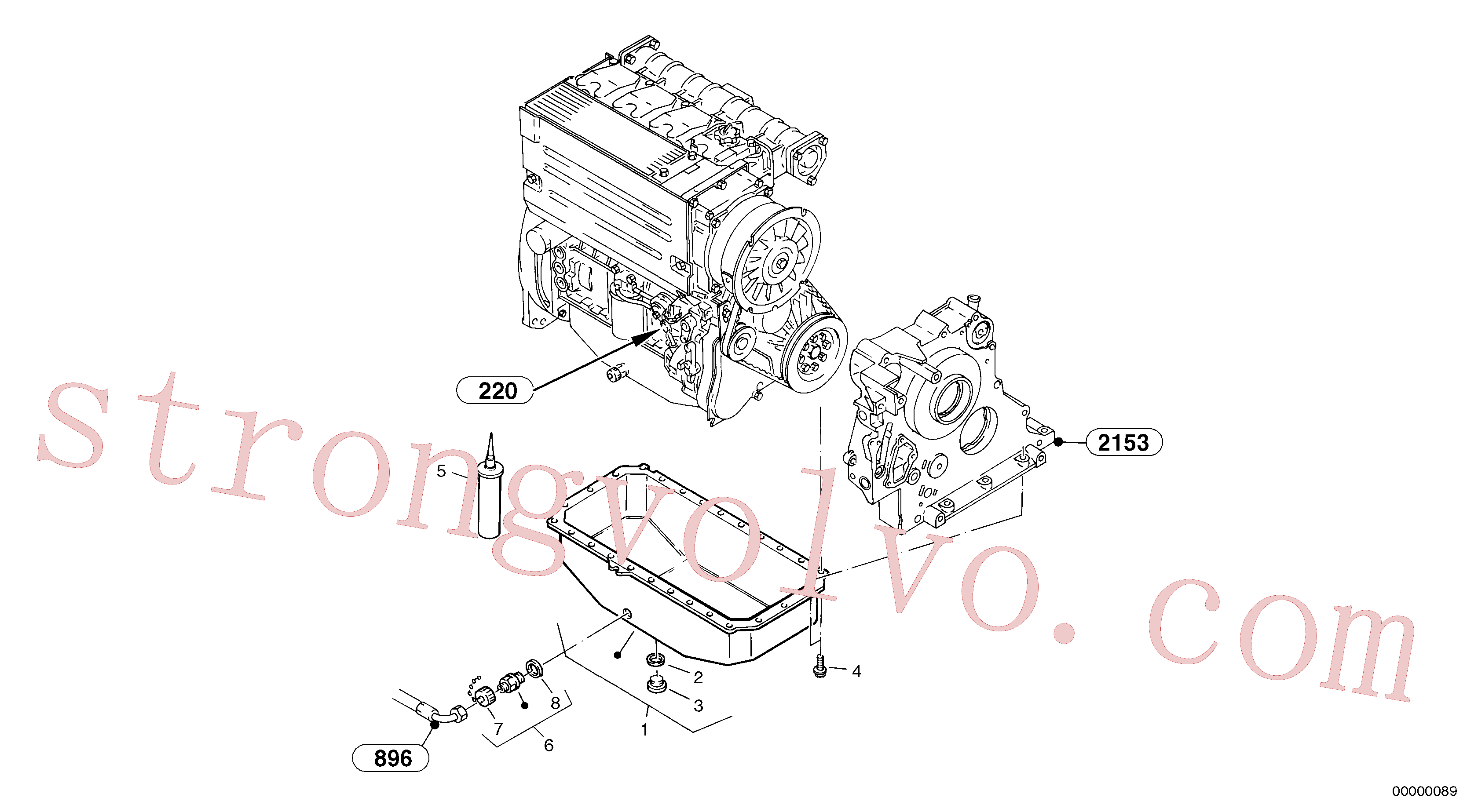 ZM2285689 Volvo Cárter de óleo(00000089 Montagem)