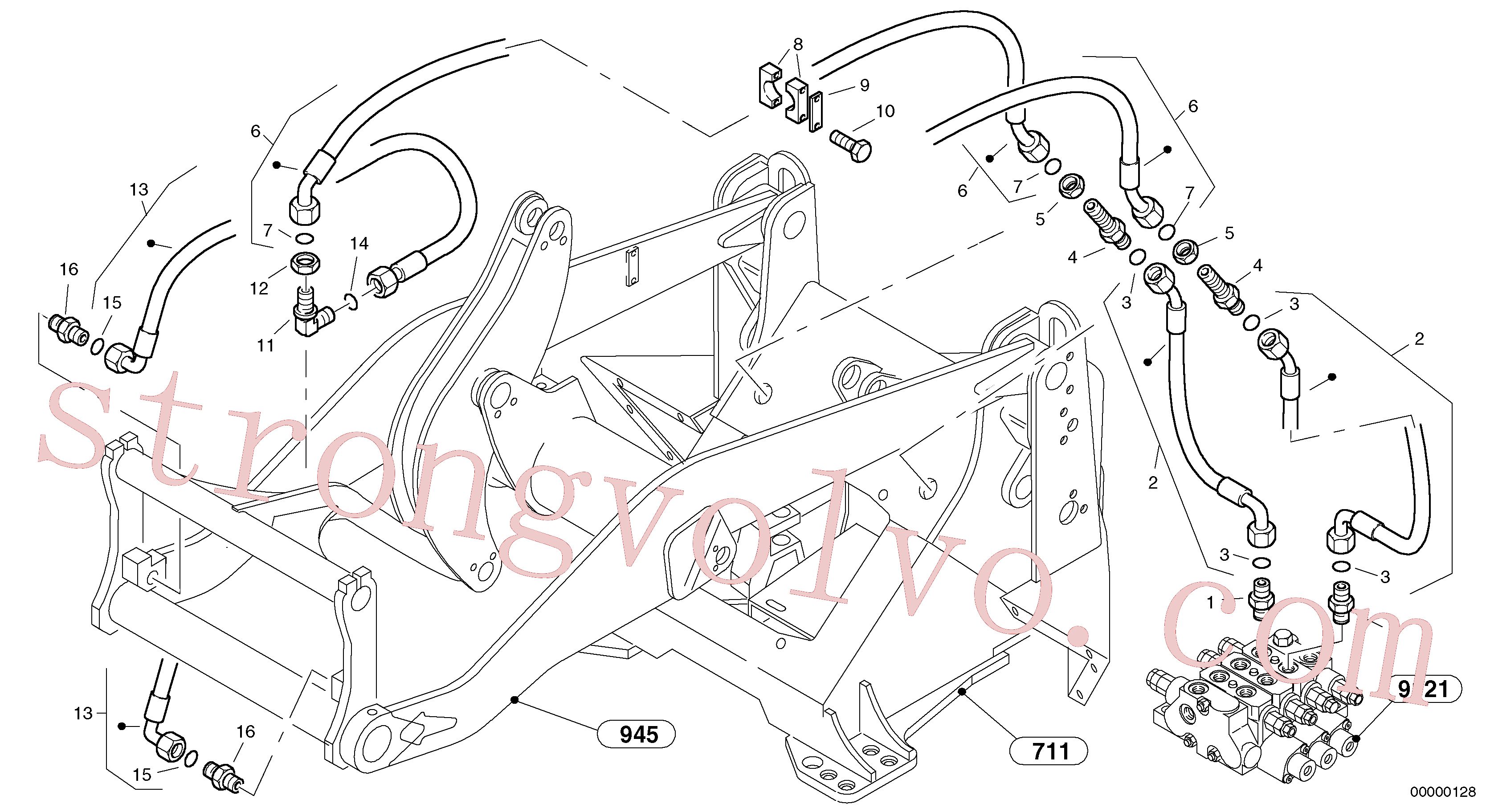 ZM2811281 Volvo Linhas para placa de montagem dos acoplamentos(00000128 Montagem)