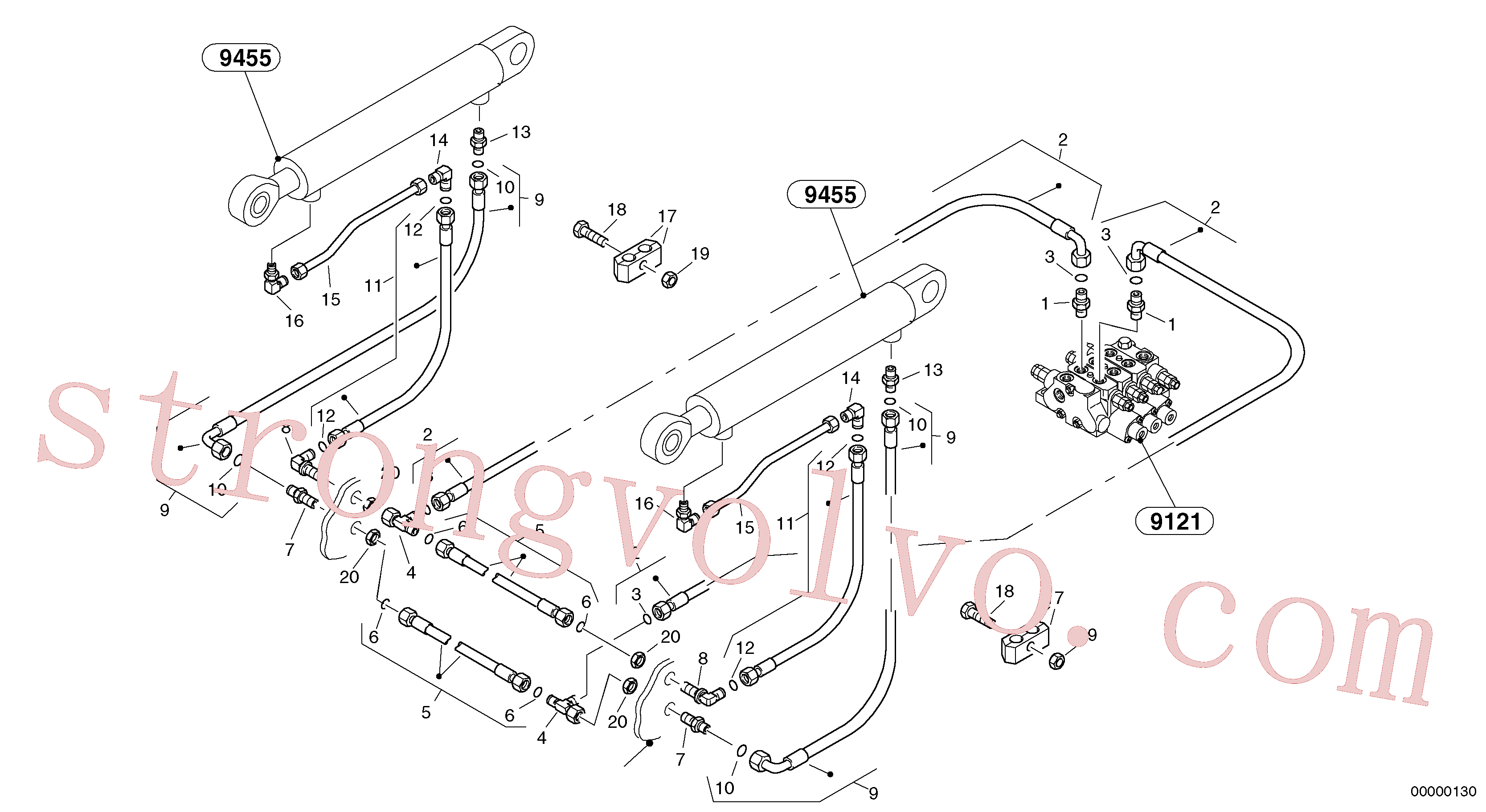 Volvo Acessórios para escavadeira VOE957020 Porca sextavada Acessórios