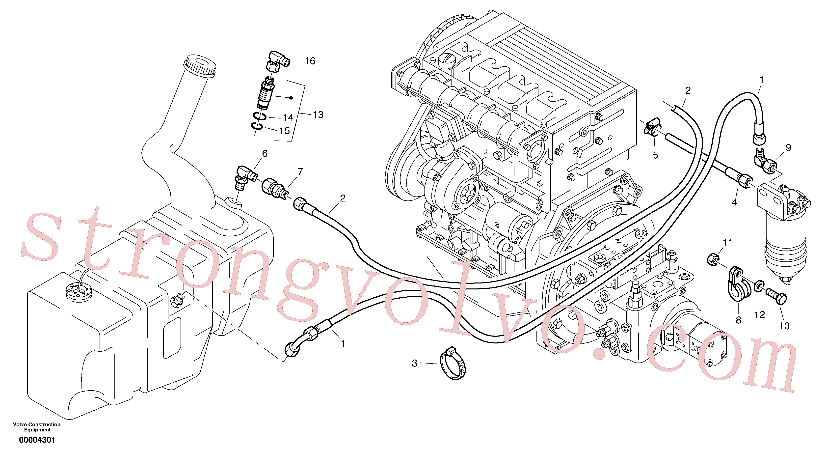 ZM2193590 Volvo Tubos de combustível(00004301 Montagem)