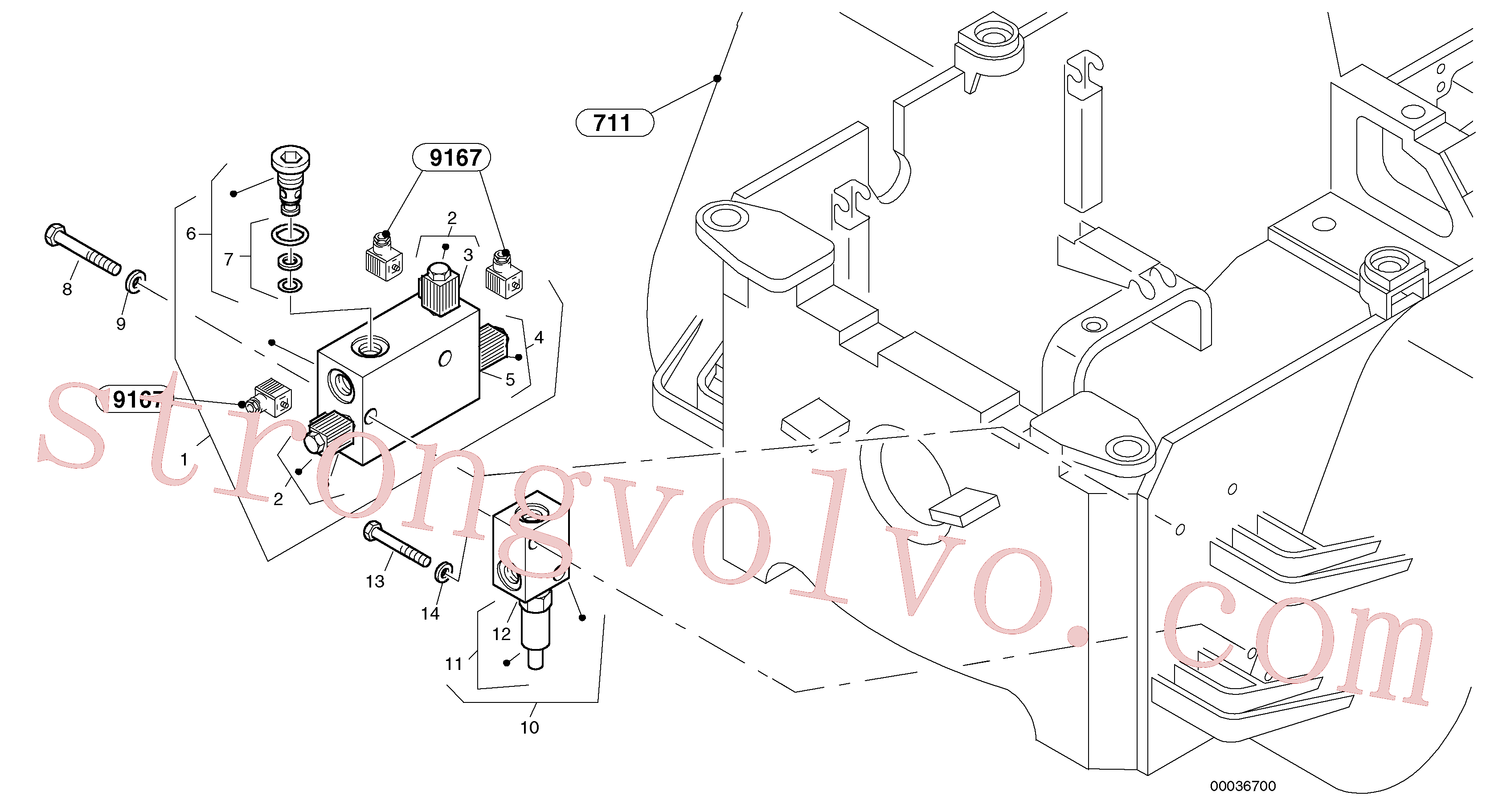 ZM2288024 Volvo Válvula de comando - sistema de suspensão da lança (BBS)(00036700 Montagem)