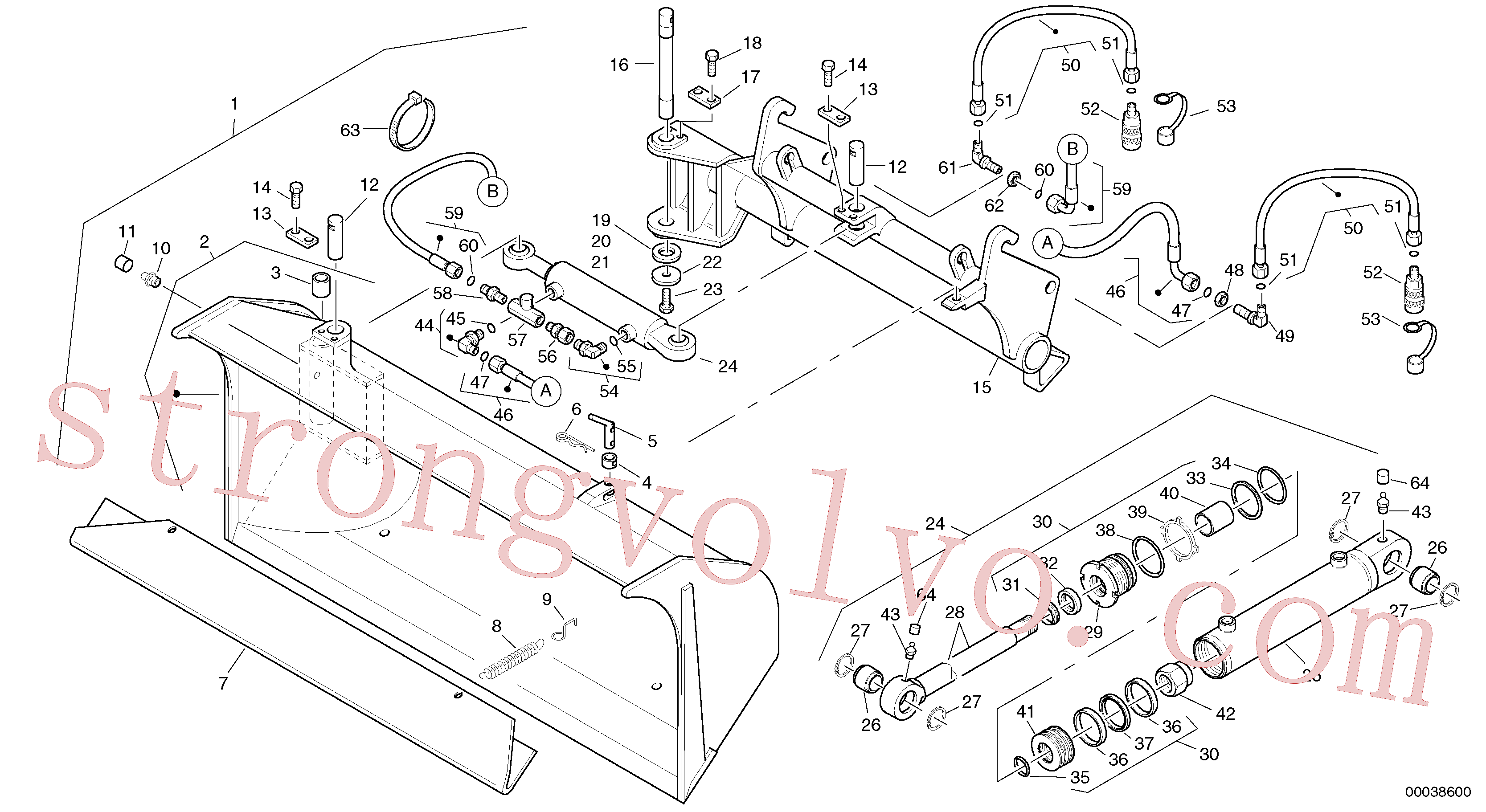 VOE11305195 Volvo Balde de inclinação lateral(00038600 Montagem)