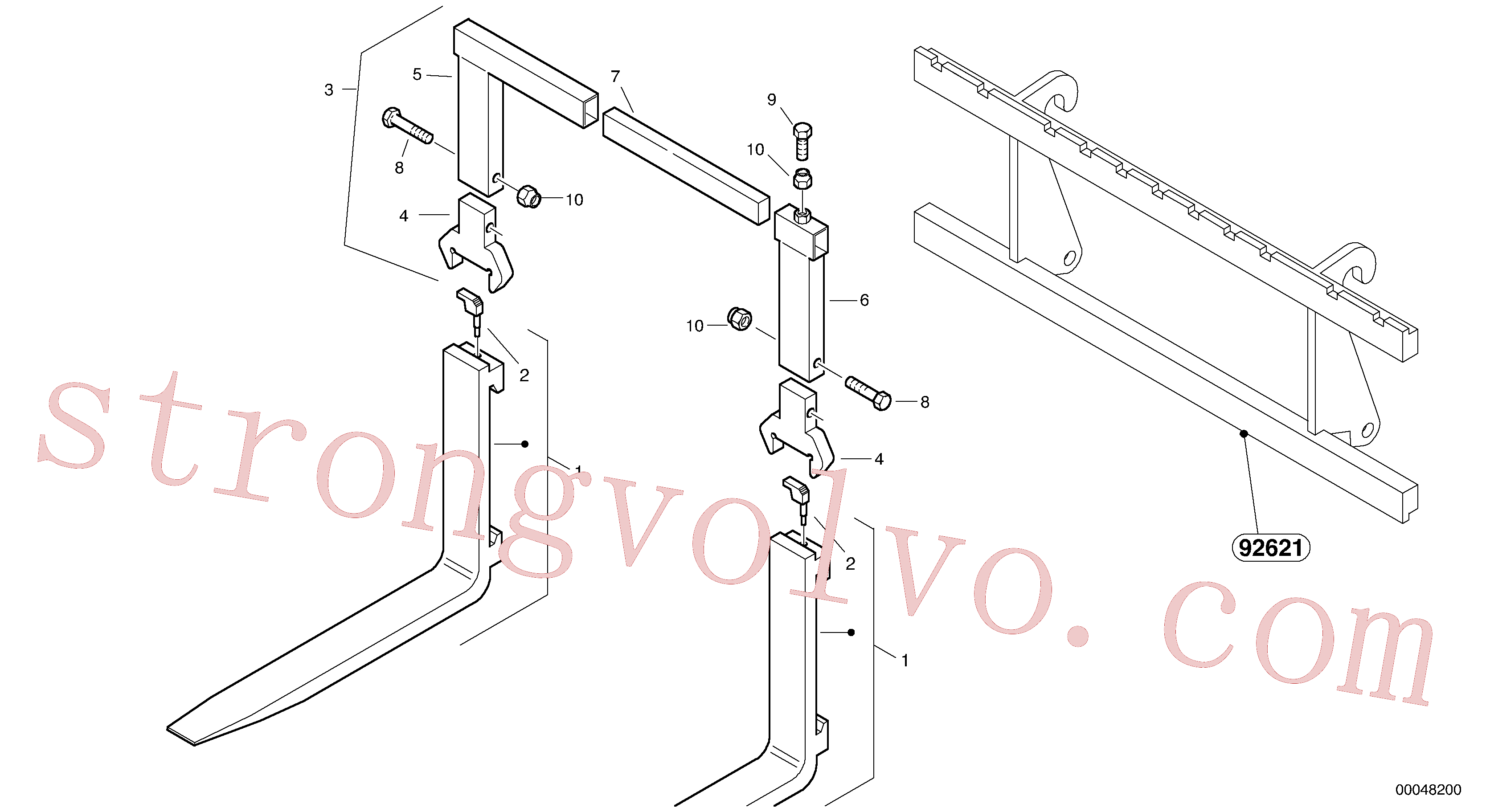 ZM2903013 Volvo Dentes da forquilha(00048200 Montagem)