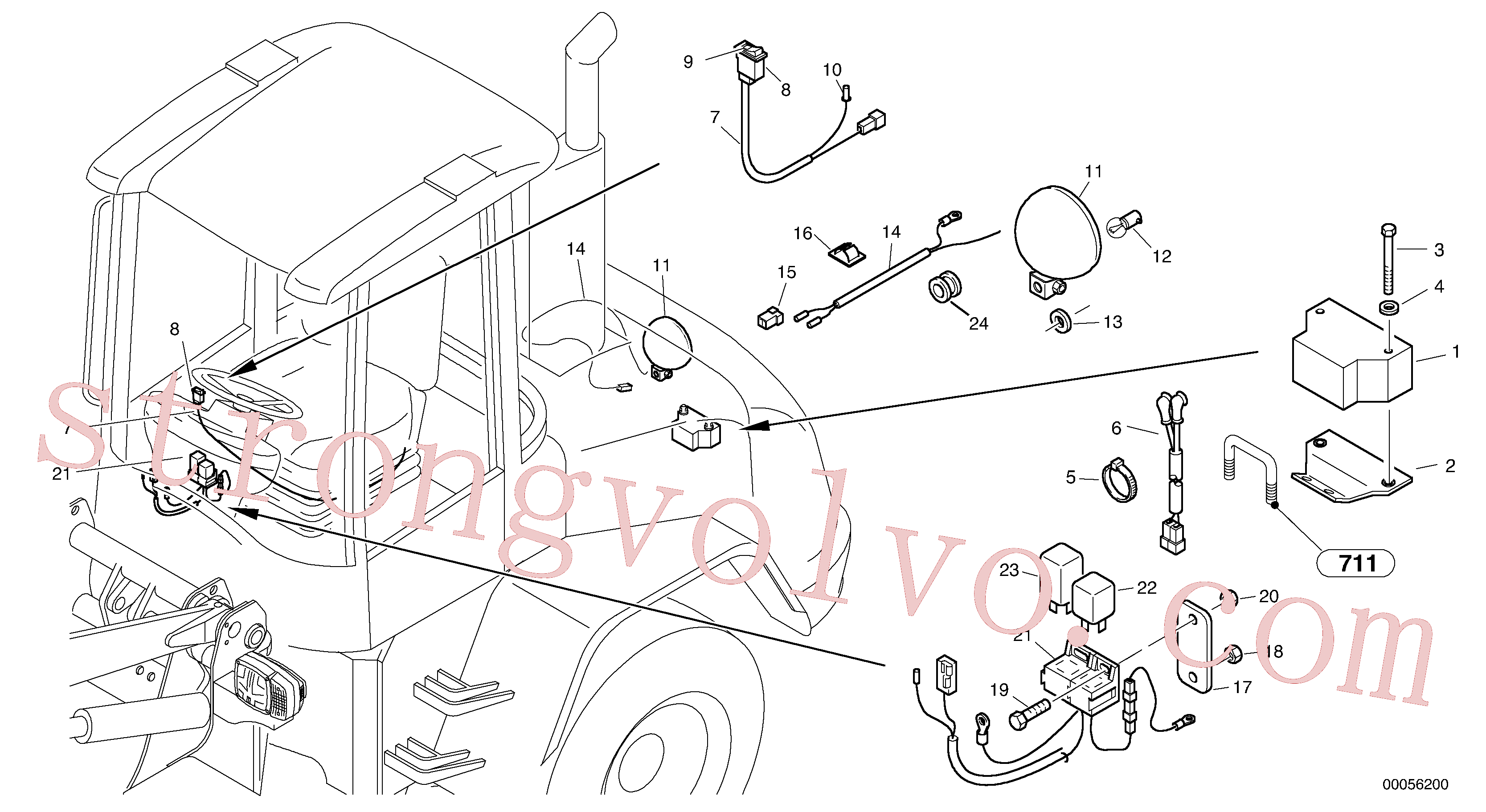 VOE11305374 Volvo Alarme de marcha-atrás(00056200 Montagem)