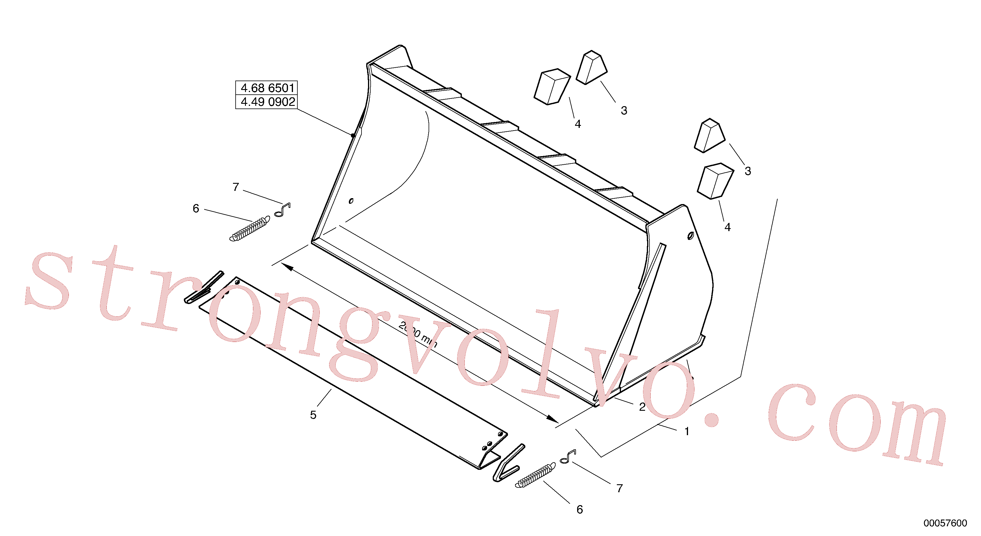 ZM2816176 Volvo Balde sem dentes - TPZ(00057600 Montagem)