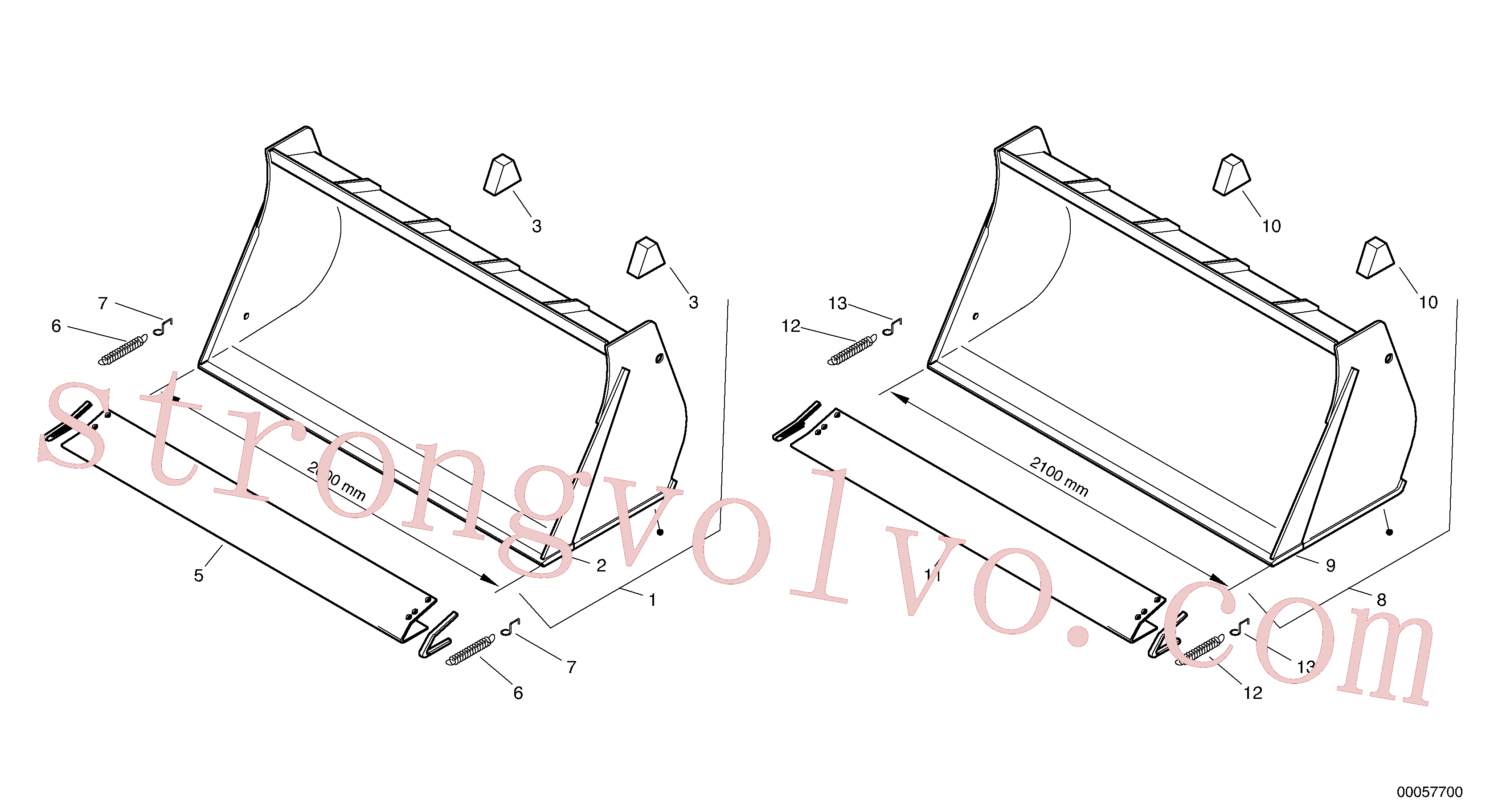ZM2816176 Volvo Balde sem dentes - TPV(00057700 Montagem)
