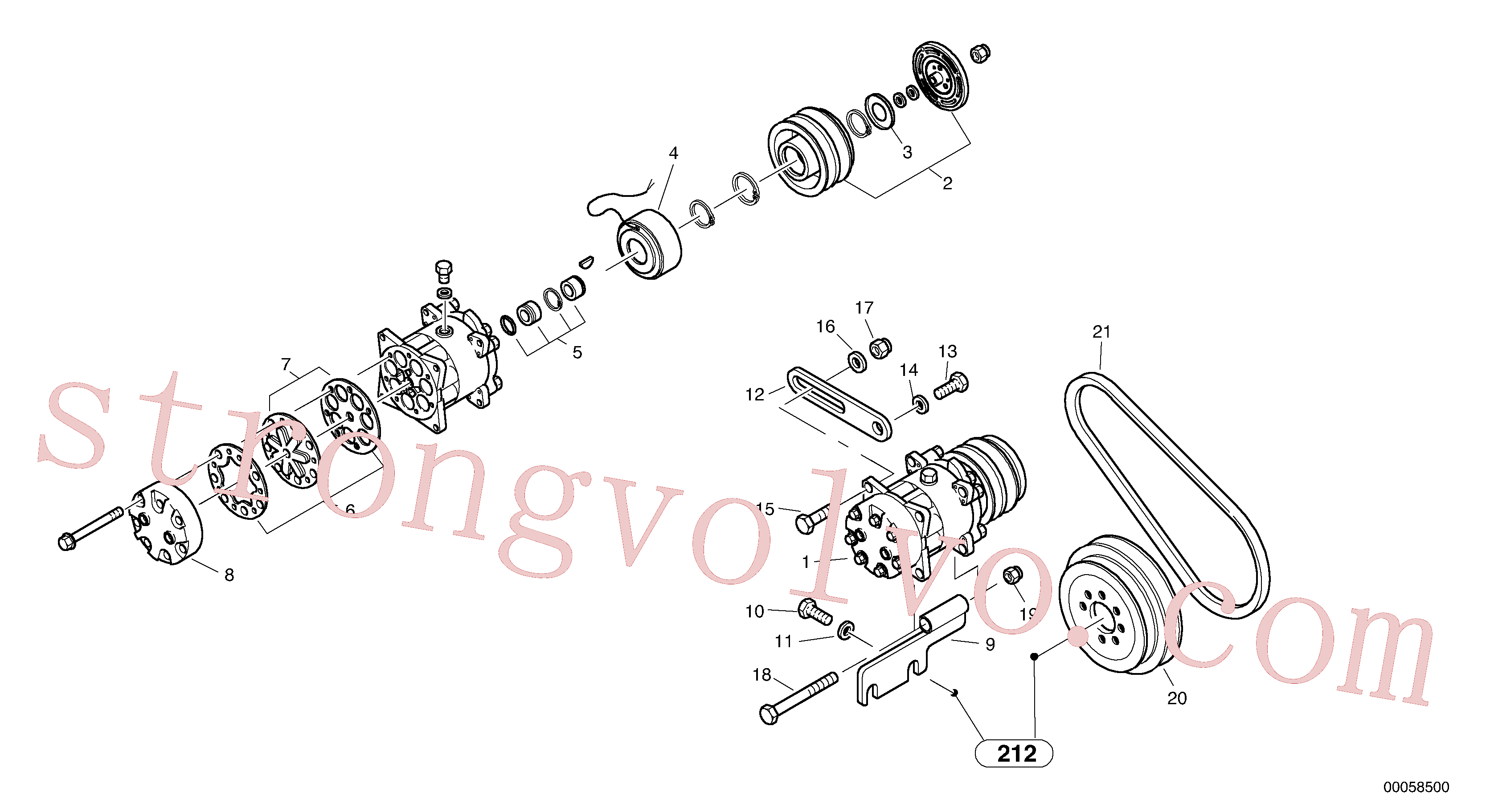 ZM7095908 Volvo Compressor(00058500 Montagem)