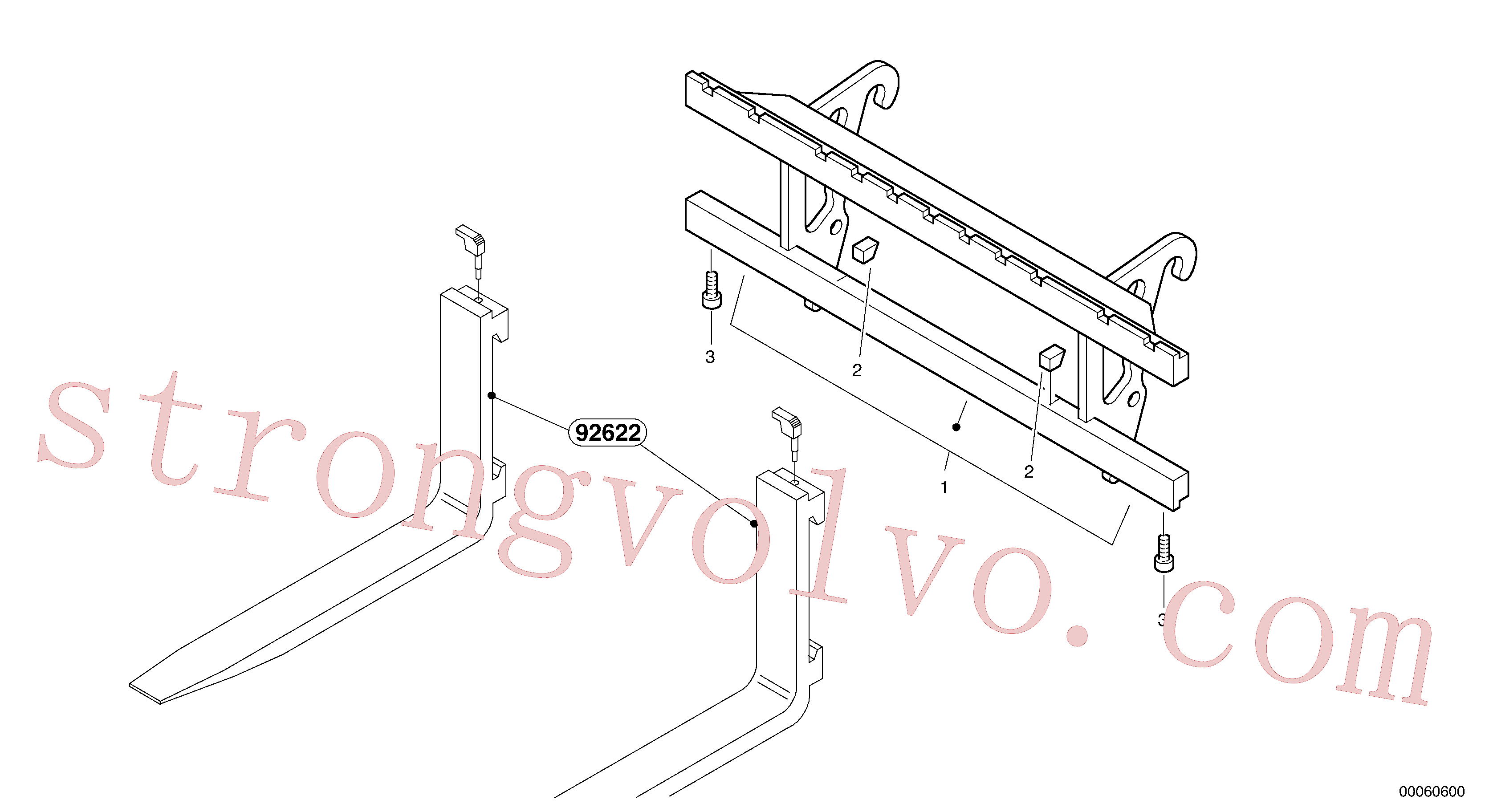 ZM2816503 Volvo Apoio do acoplamento de forquilha de empilhador(00060600 Montagem)