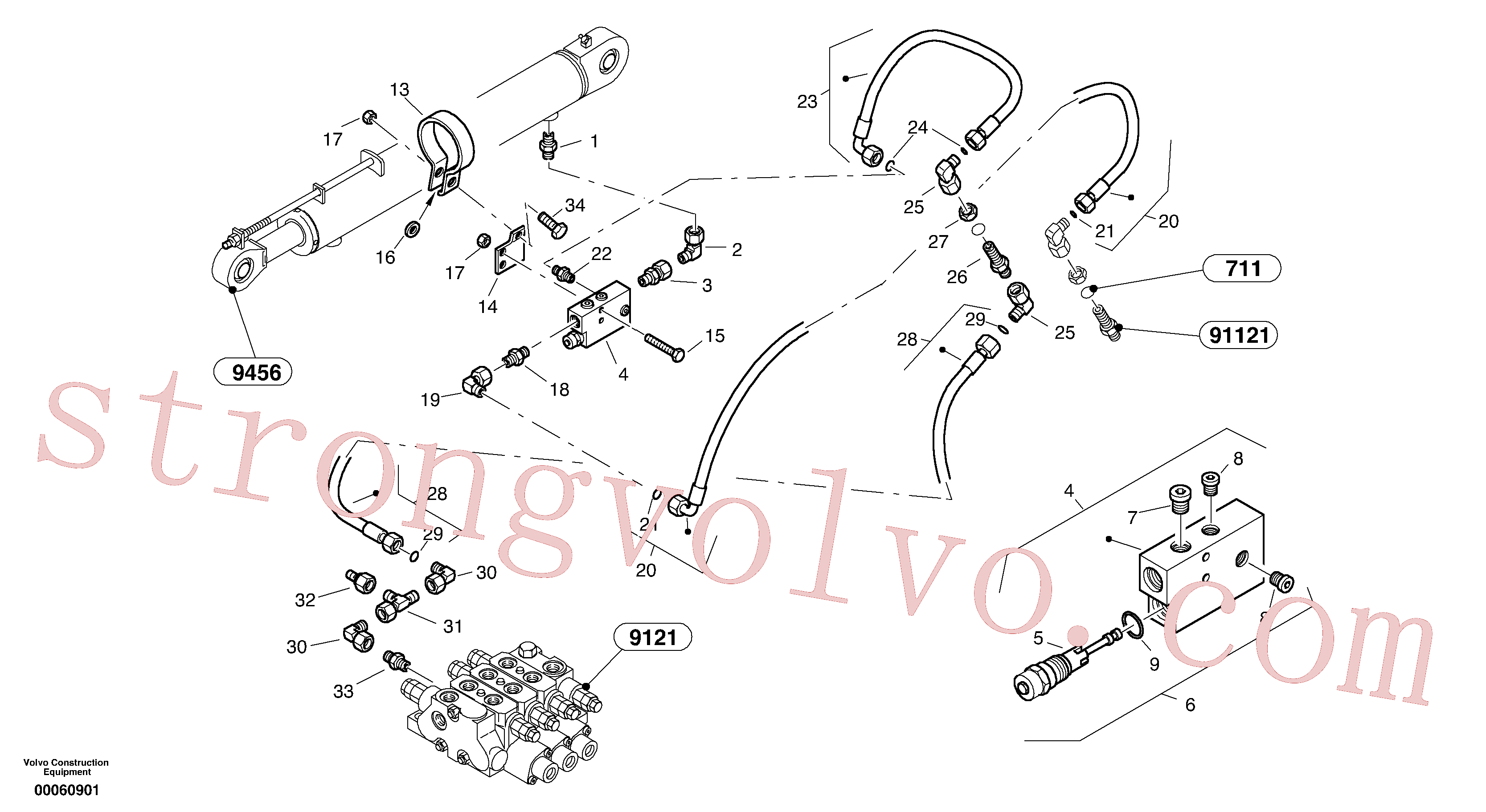 VOE11305361 Volvo Segurança de fractura de linha - rotação(00060901 Montagem)