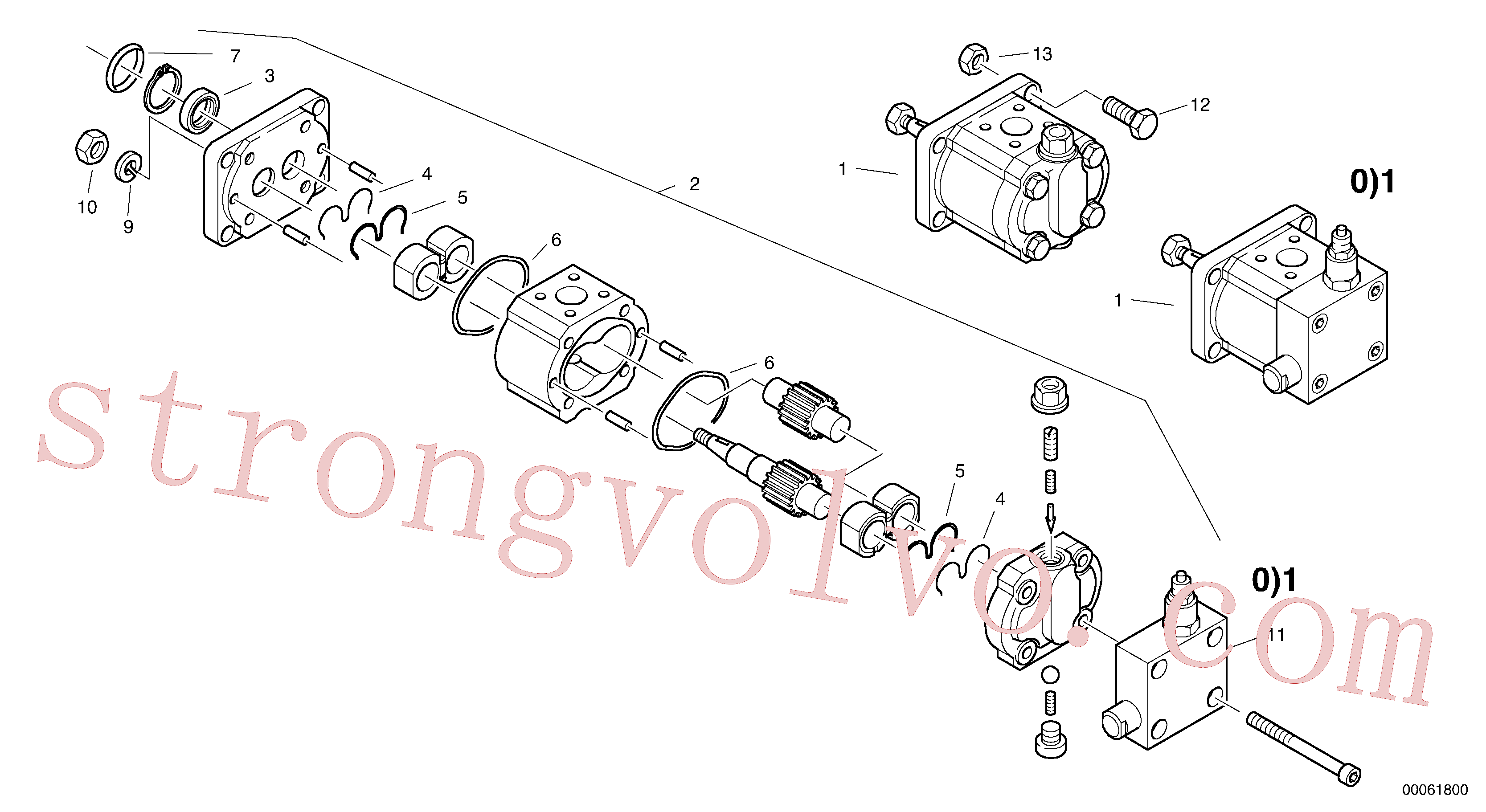 VOE945408 Volvo Motor do ventilador(00061800 Montagem)