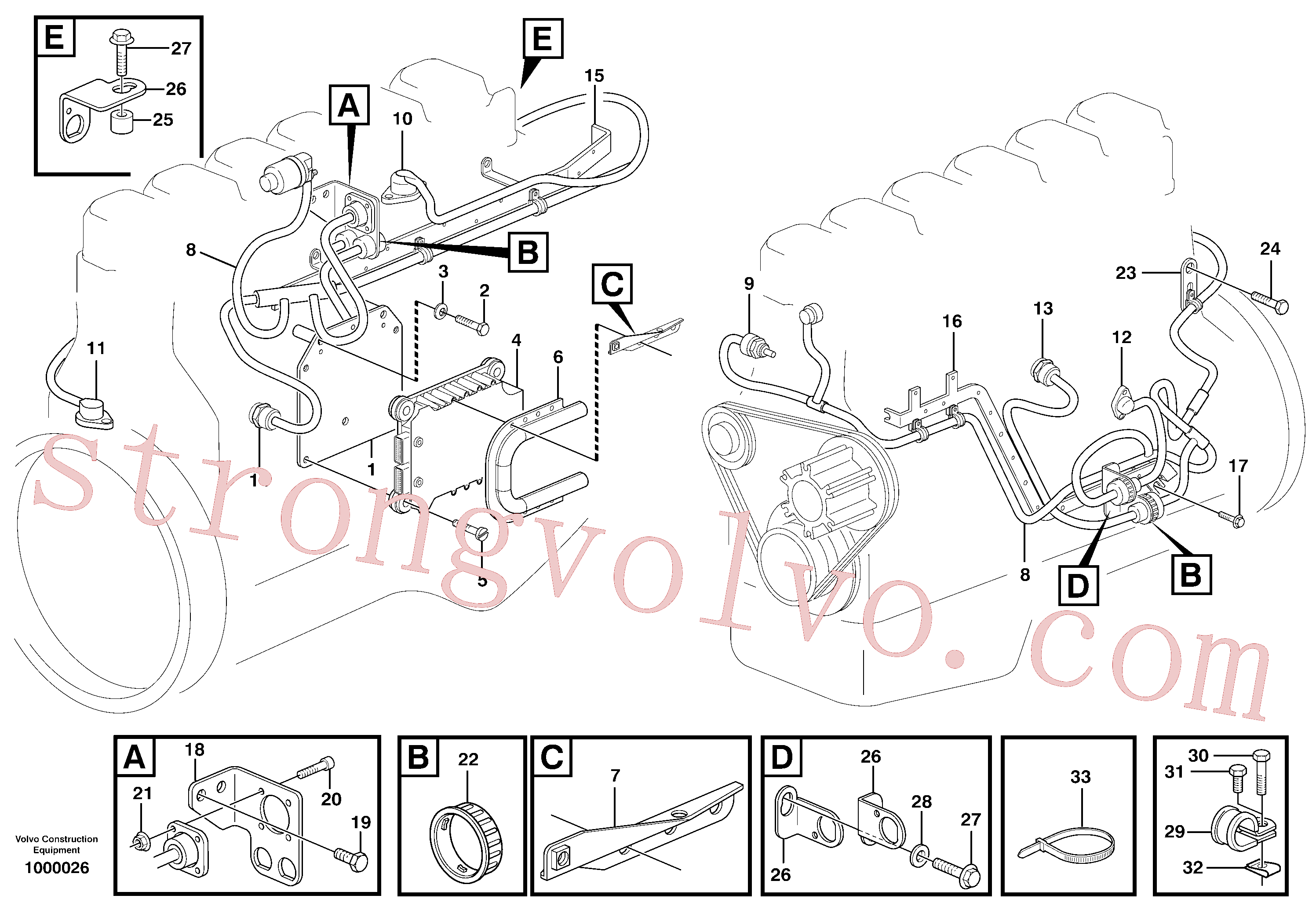 VOE940156 Volvo Cablagem, motor, ECU(1000026 Montagem)