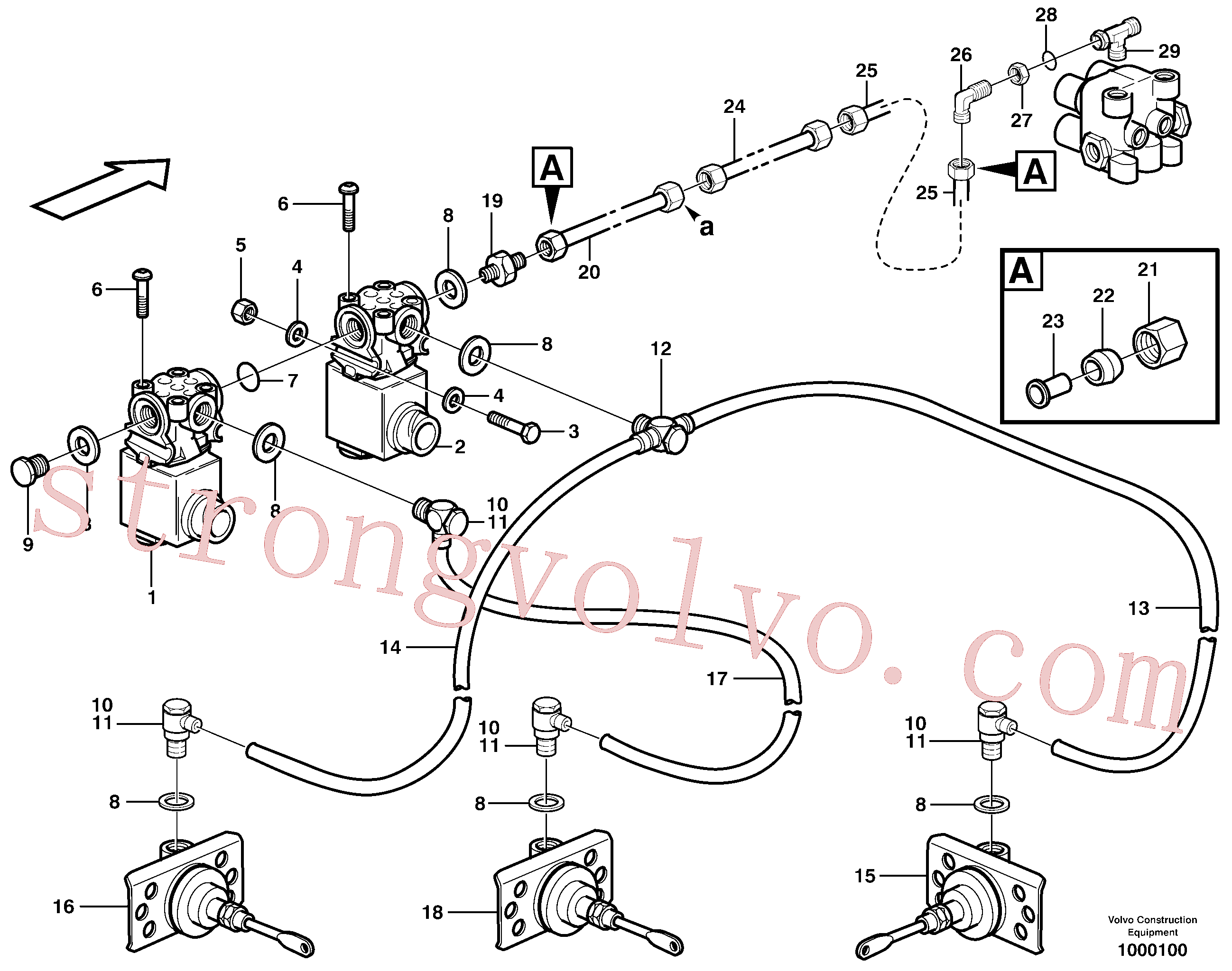 VOE967975 Volvo Sistema pneumático, 6x6 e bloqueio do diferencial, unidade de carga(1000100 Montagem)