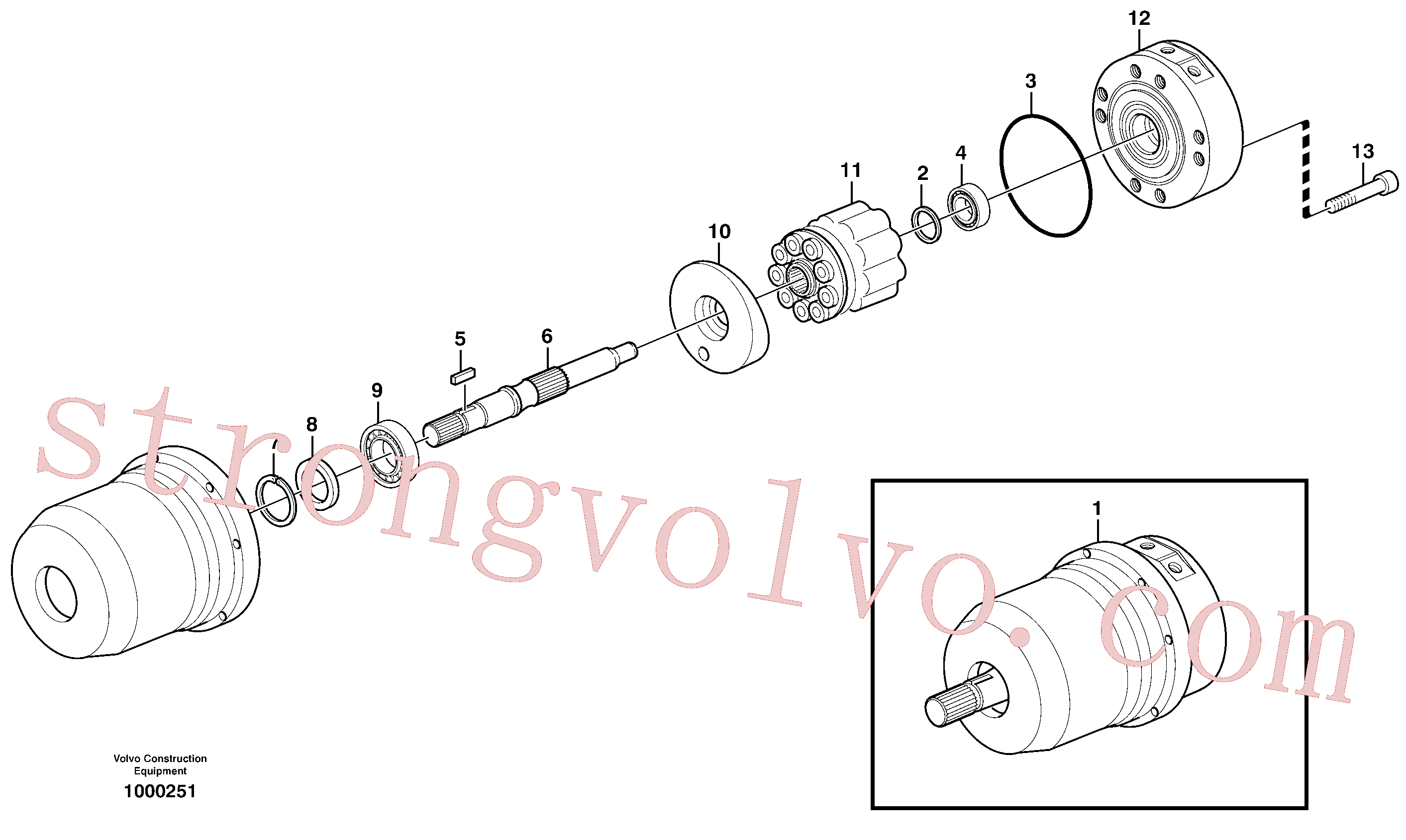 VOE11716014 Volvo Motor hidráulico(1000251 Montagem)