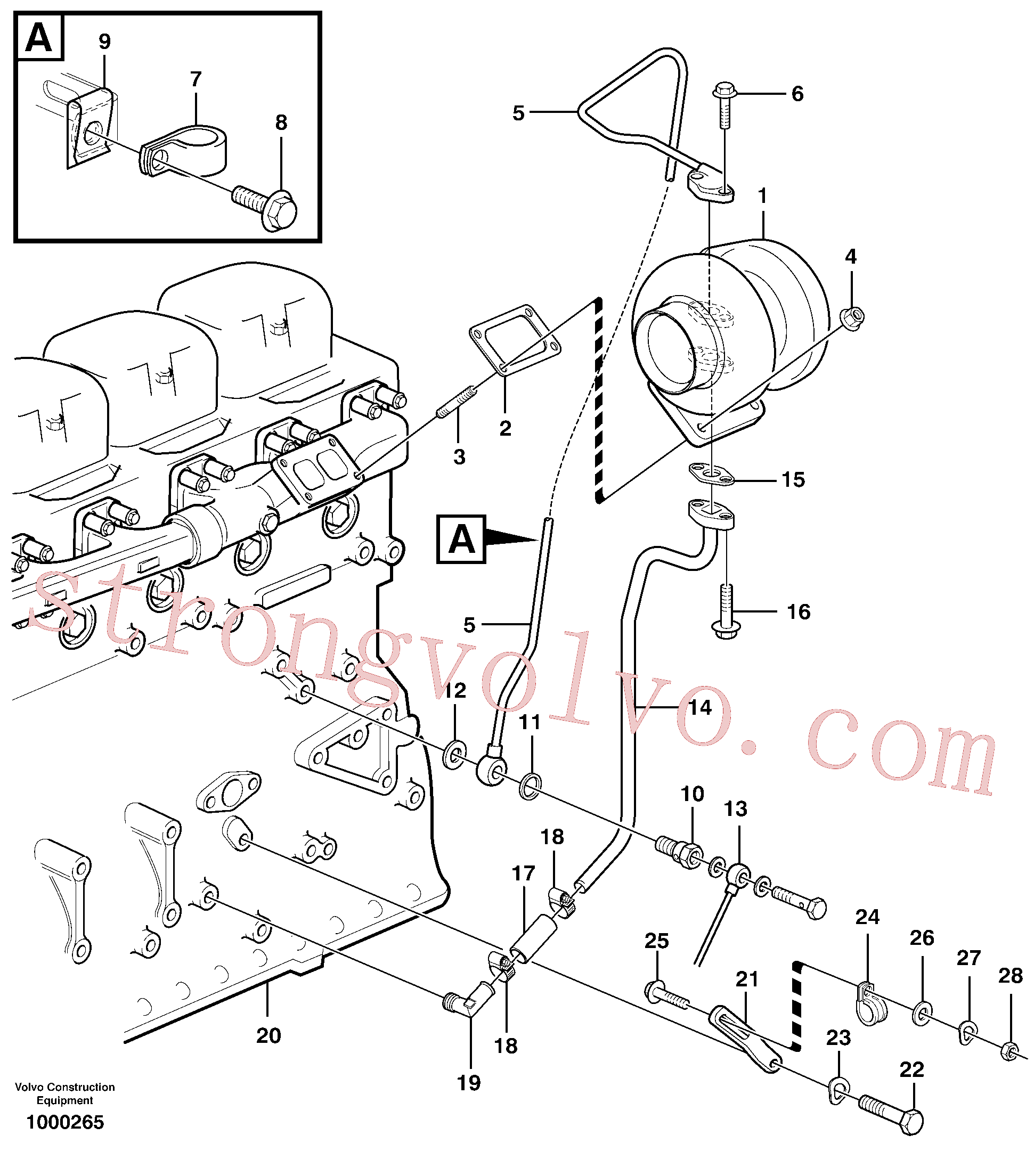 VOE942287 Volvo Turbocompressor com acessórios(1000265 Montagem)