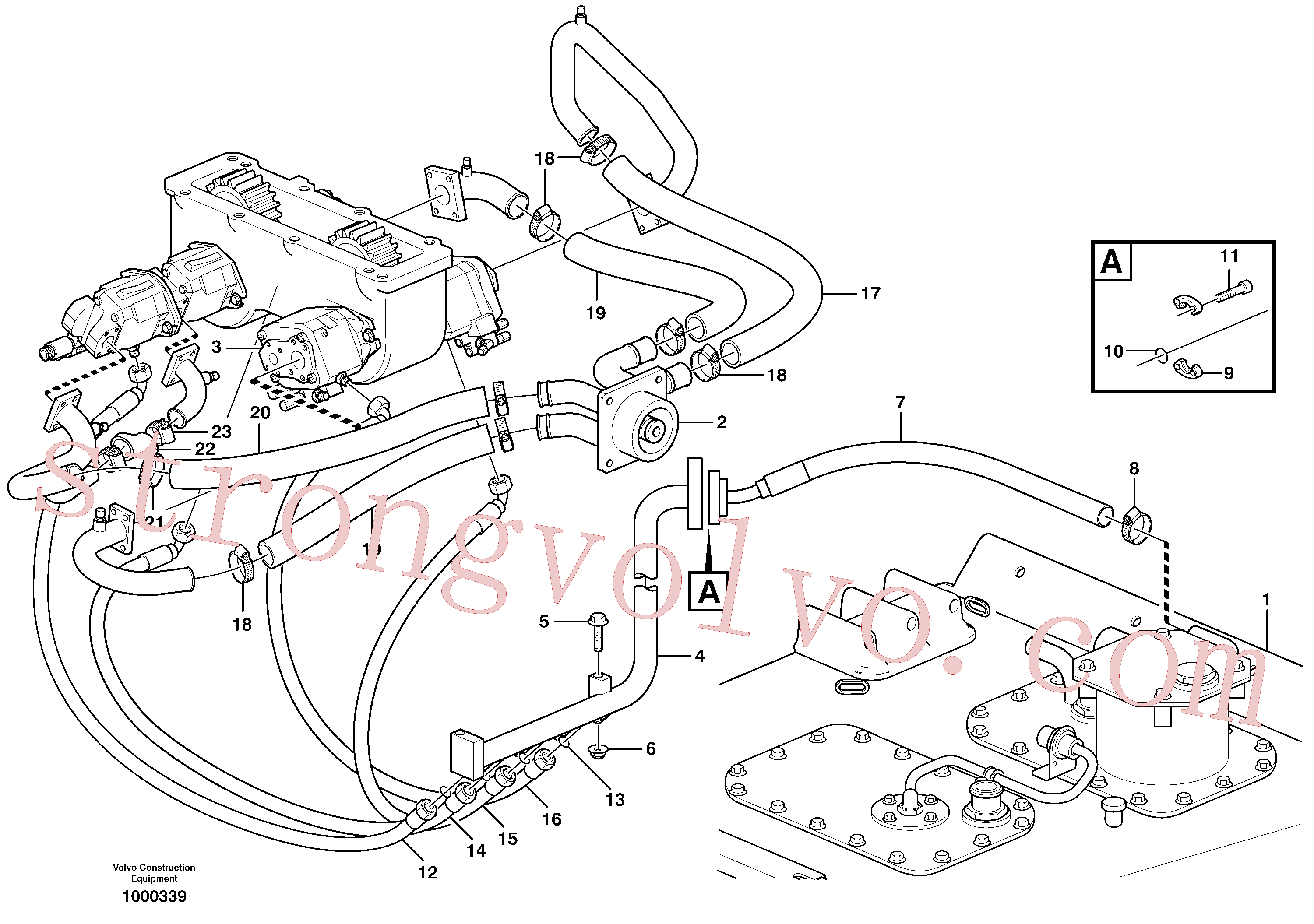 VOE14343742 Volvo Sistema hidráulico, unidade do motor(1000339 Montagem)