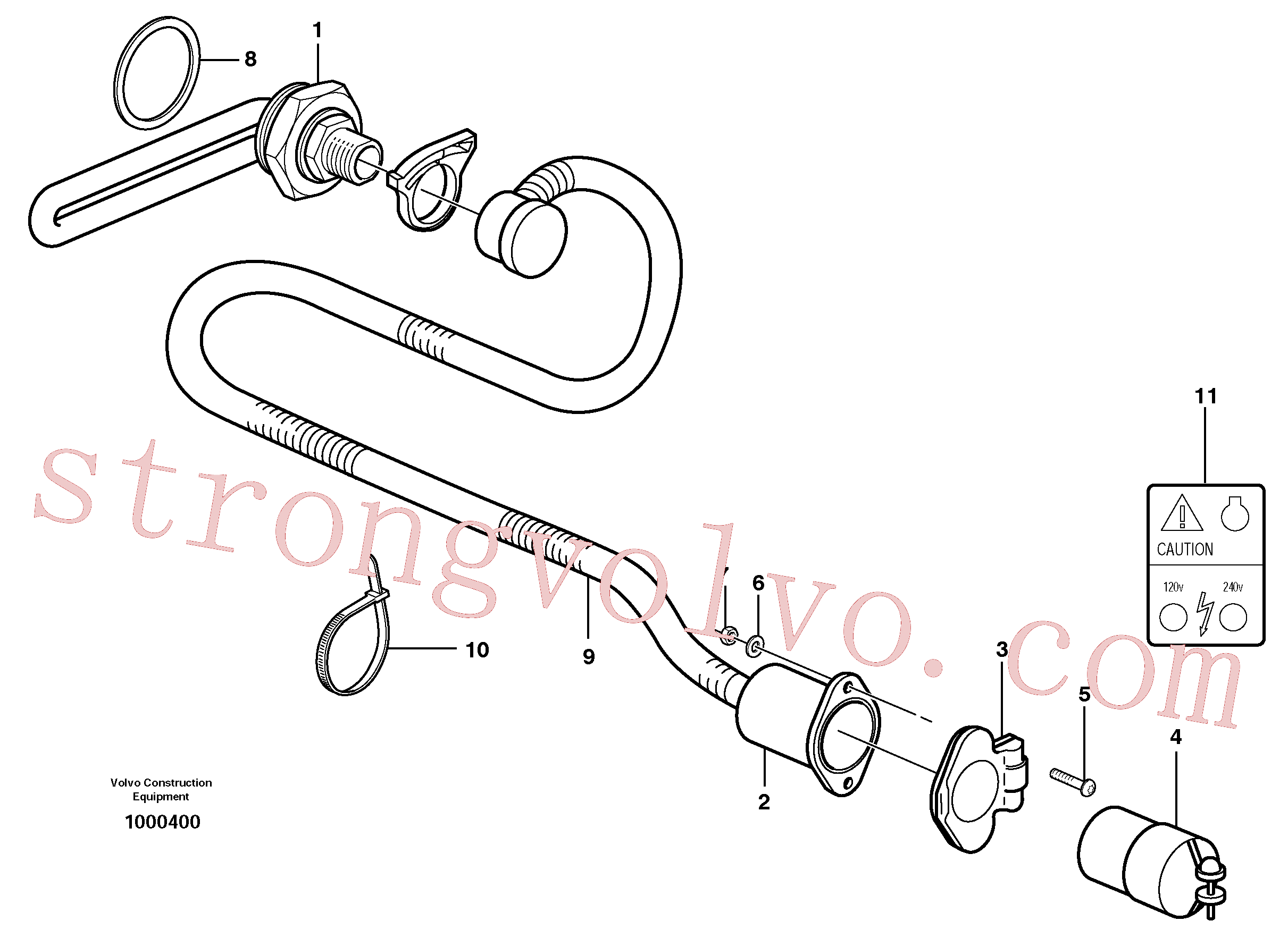 VOE956064 Volvo Aquecedor do motor(1000400 Montagem)