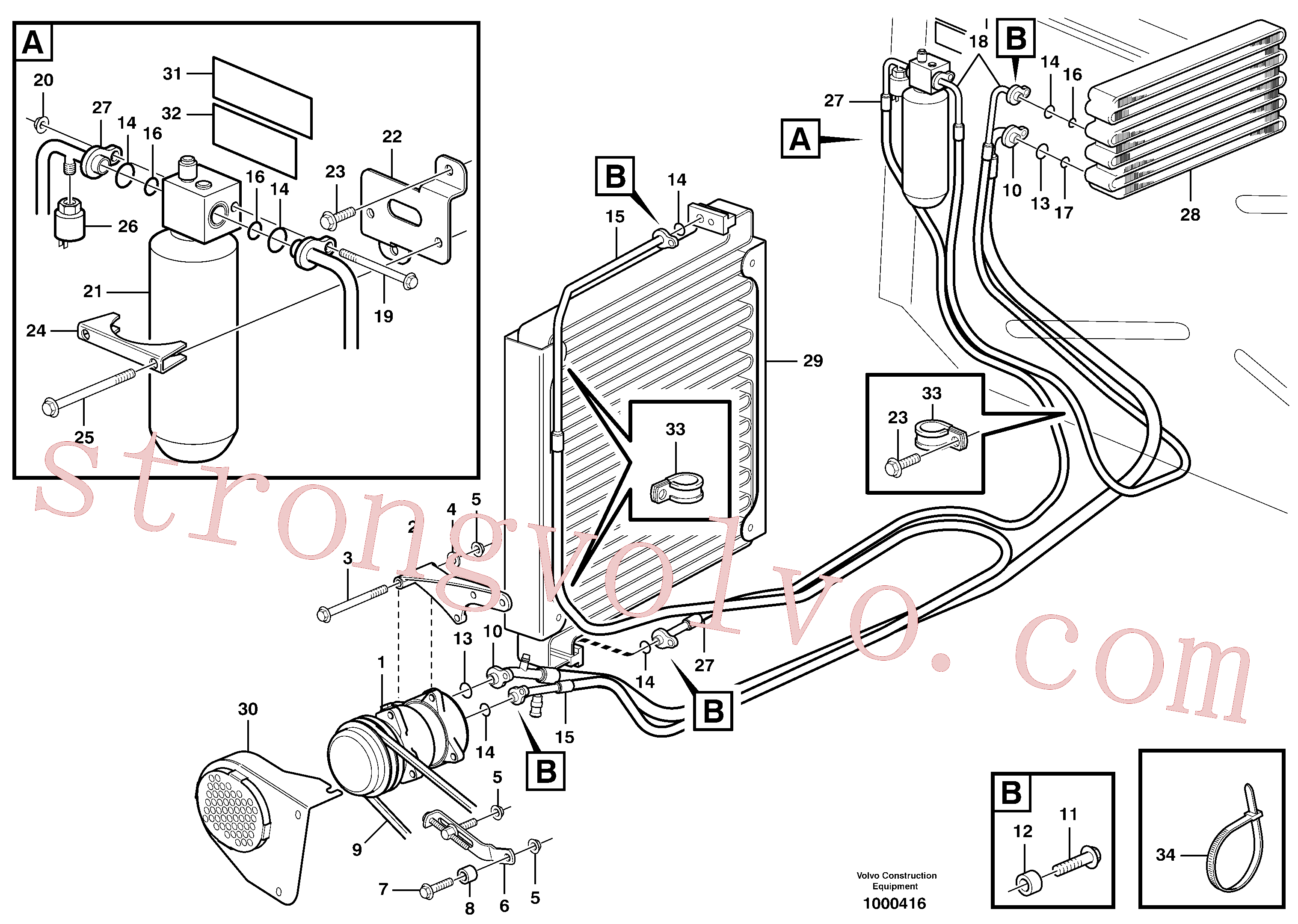 VOE947668 Volvo Ar condicionado.(1000416 Montagem)