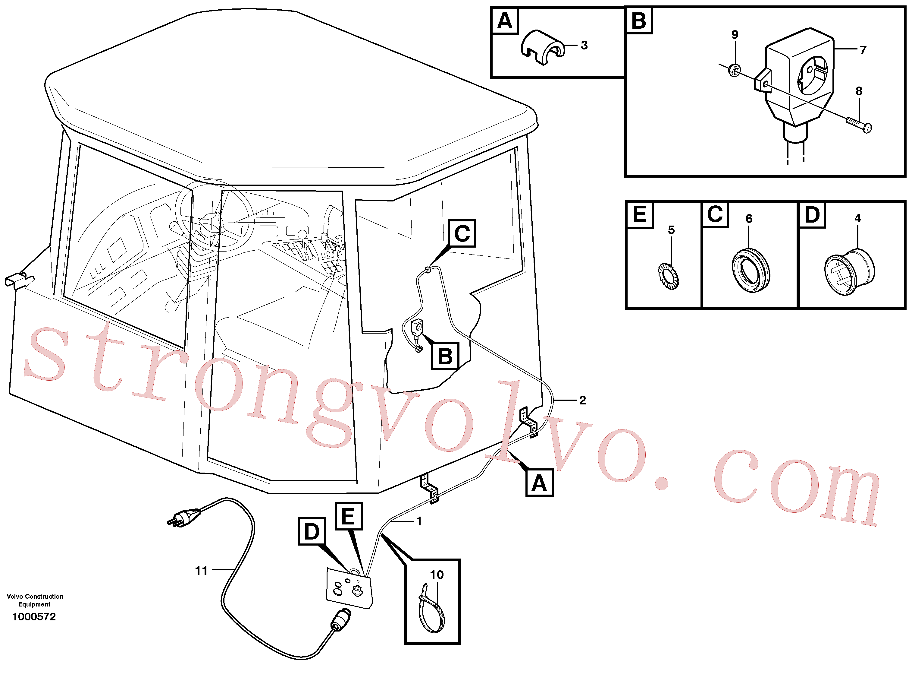 VOE11710754 Volvo Saída de aquecedor(1000572 Montagem)