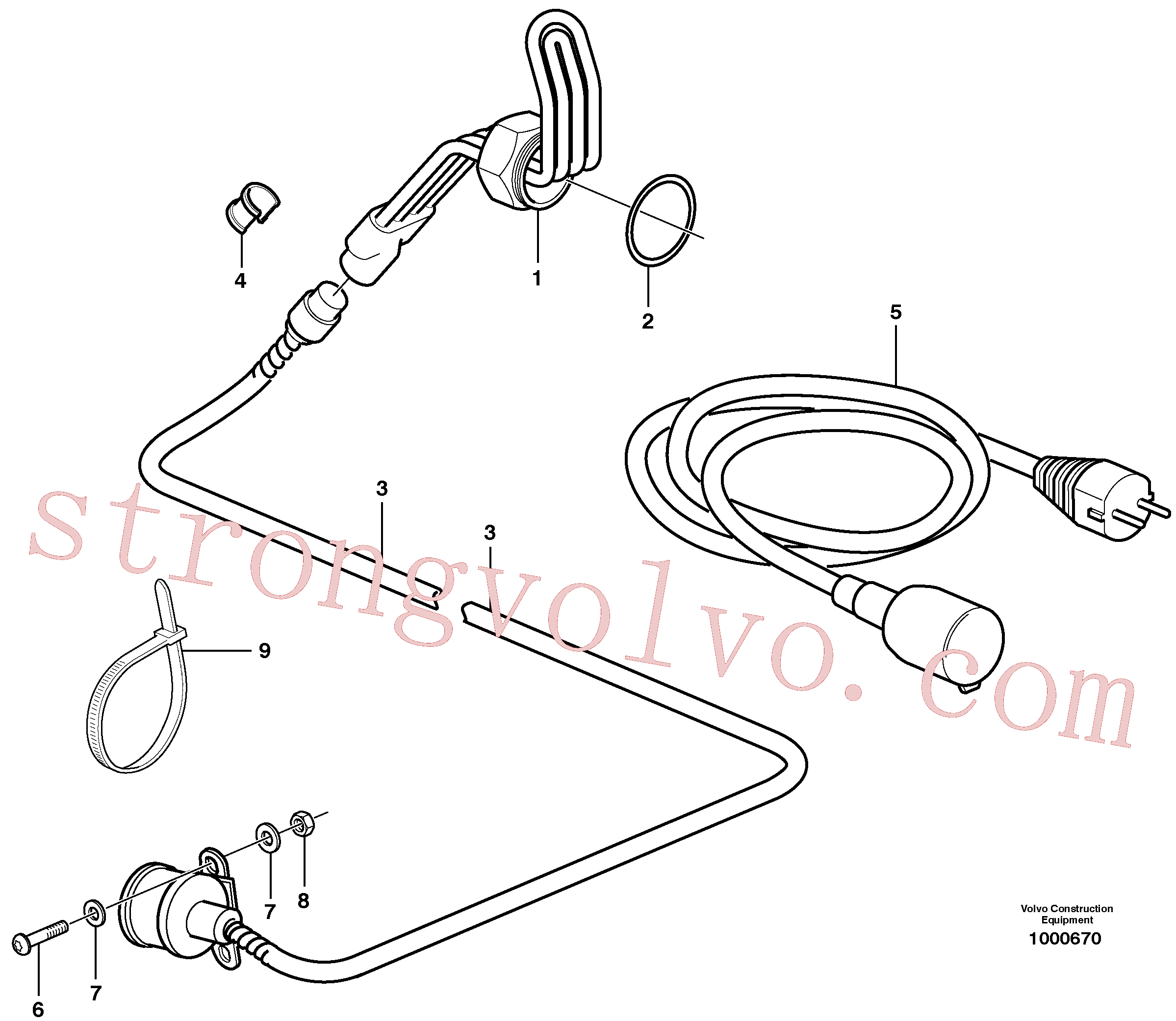 VOE4804419 Volvo Aquecedor do motor(1000670 Montagem)