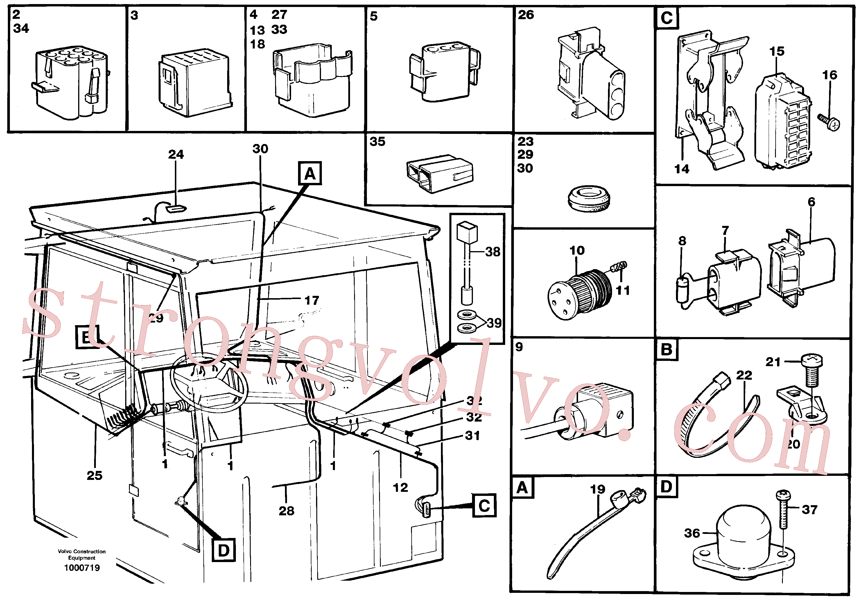 VOE956076 Volvo Cablagem, cabina(1000719 Montagem)