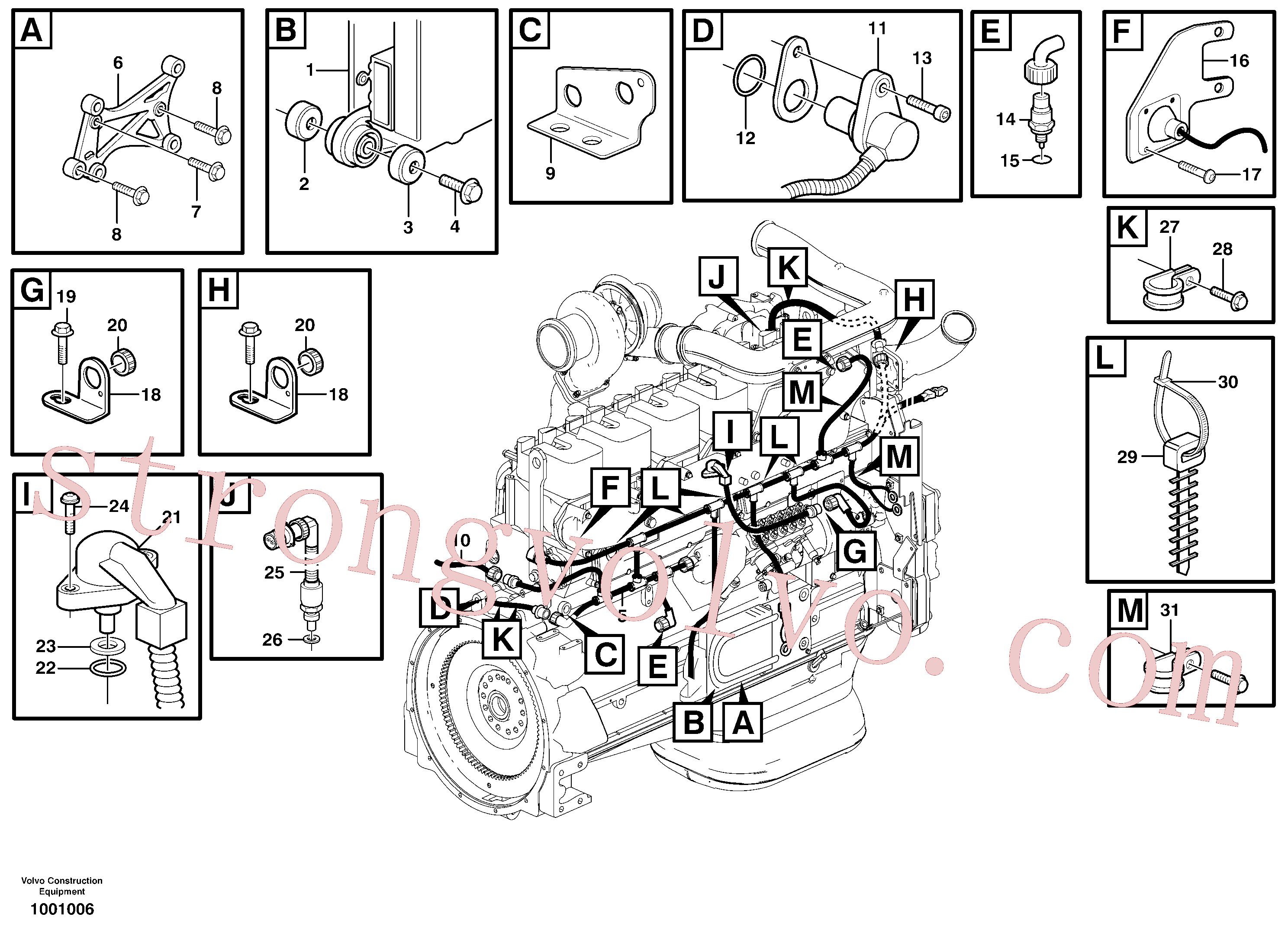 VOE974673 Volvo Cablagem, ECU do motor(1001006 Montagem)