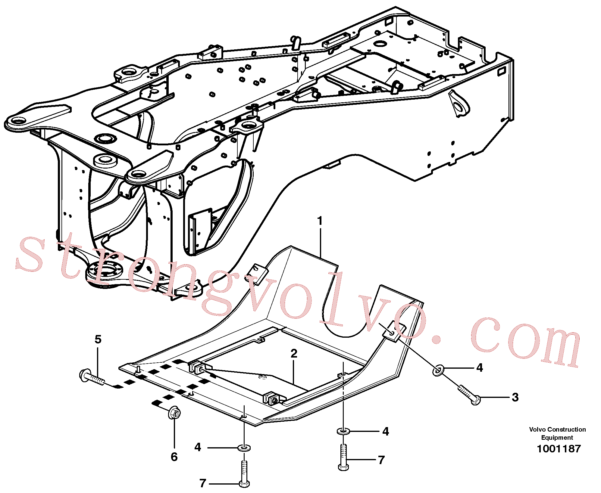 VOE60113115 Volvo Resguardo inferior, traseira..(1001187 Montagem)