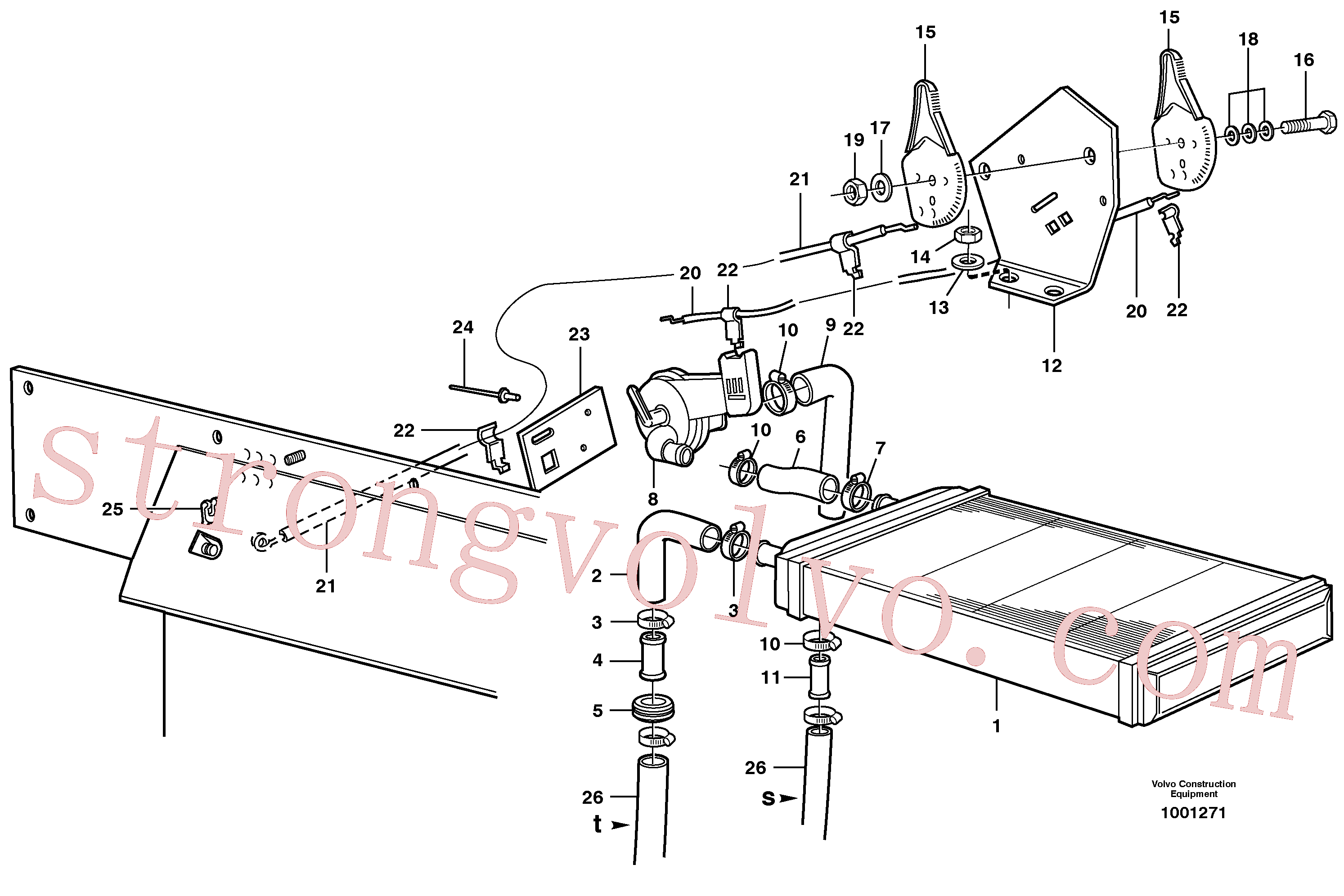VOE13942672 Volvo Radiador e comando(1001271 Montagem)