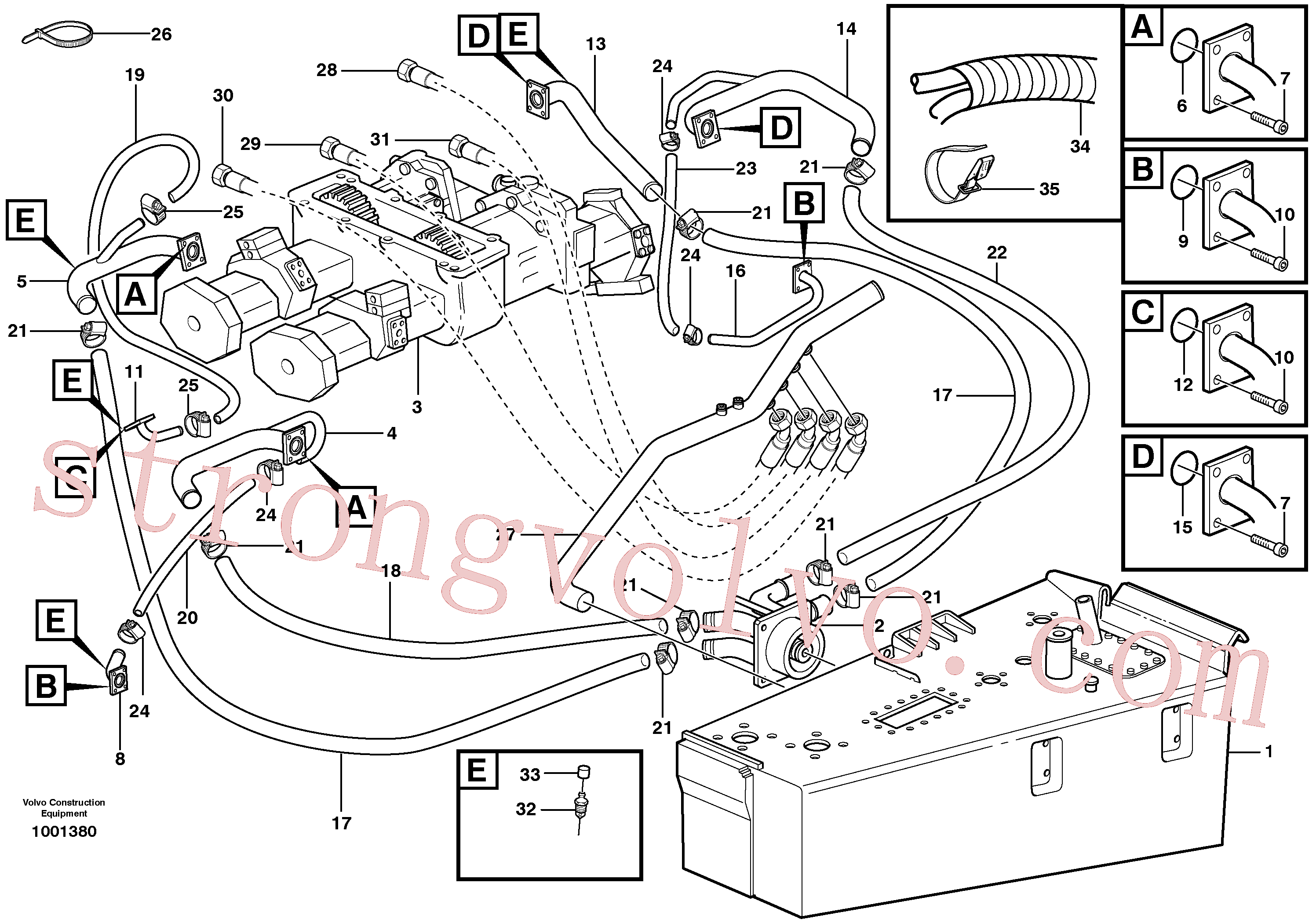 VOE14343742 Volvo Sistema hidráulico, unidade do motor(1001380 Montagem)