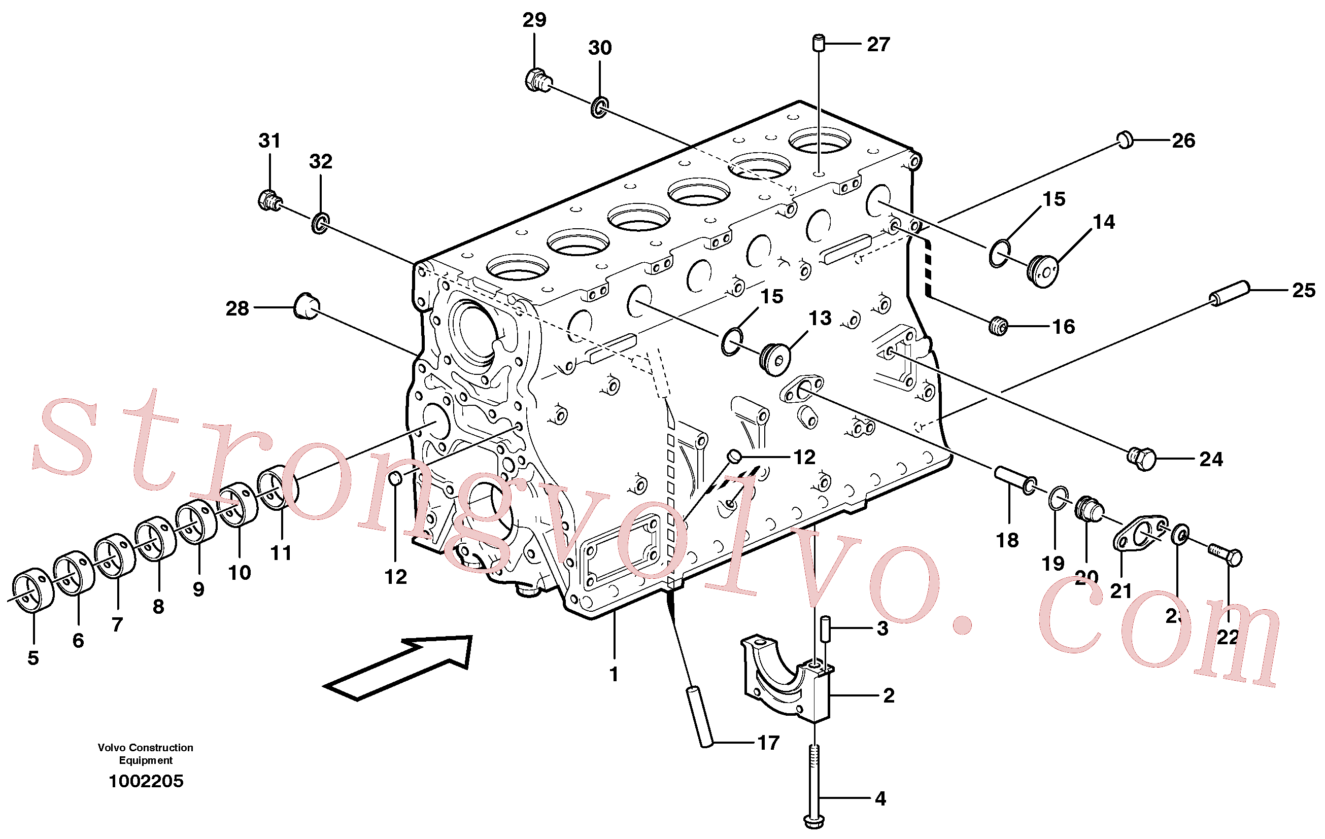 VOE950543 Volvo Bloco do motor(1002205 Montagem)