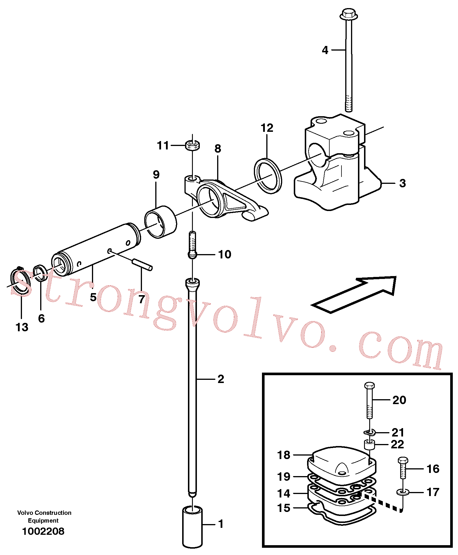 VOE955532 Volvo Mecanismo de válvula(1002208 Montagem)