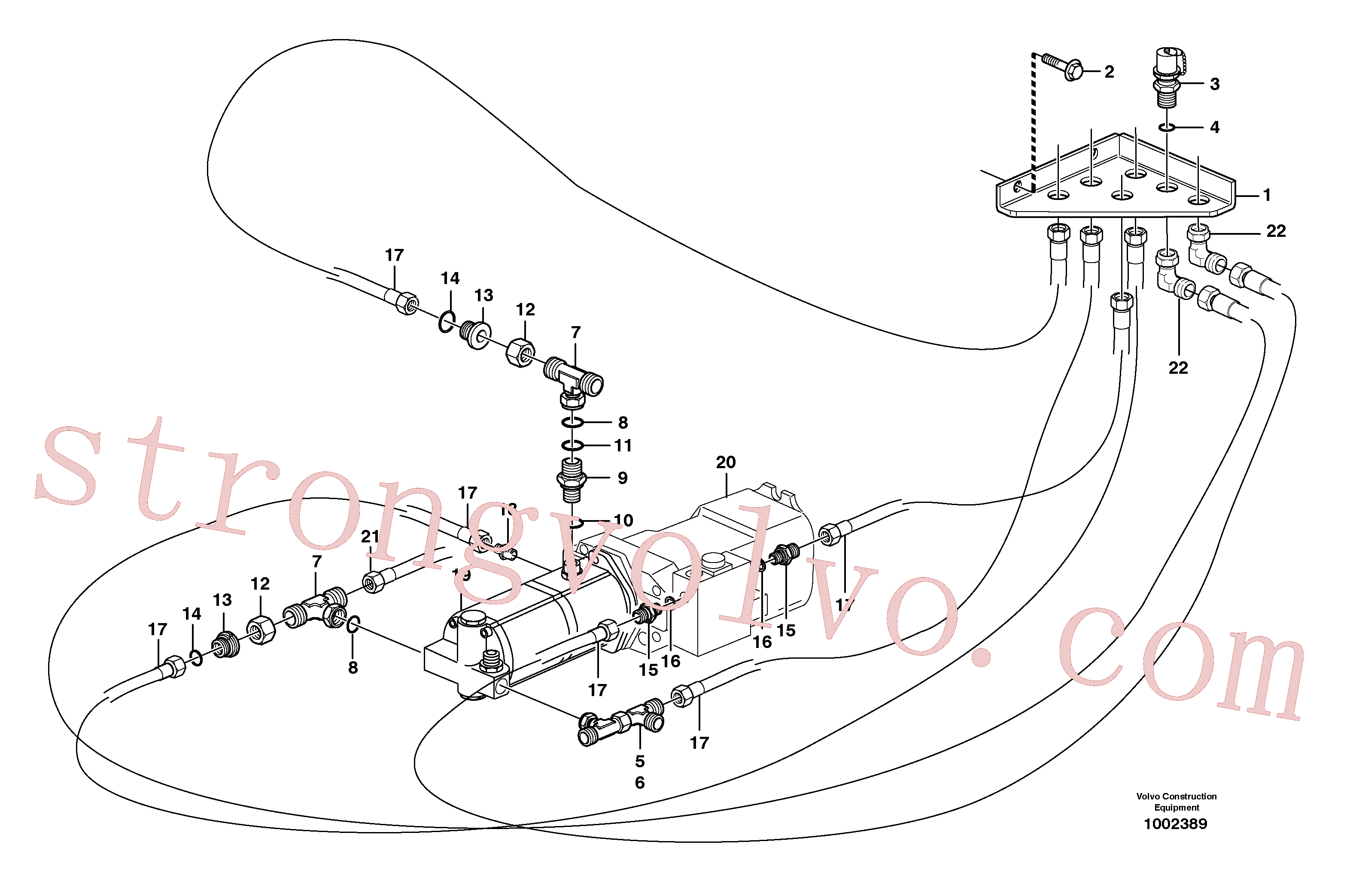 VOE935877 Volvo Sistema servo-hidráulico, manga de ensaio(1002389 Montagem)