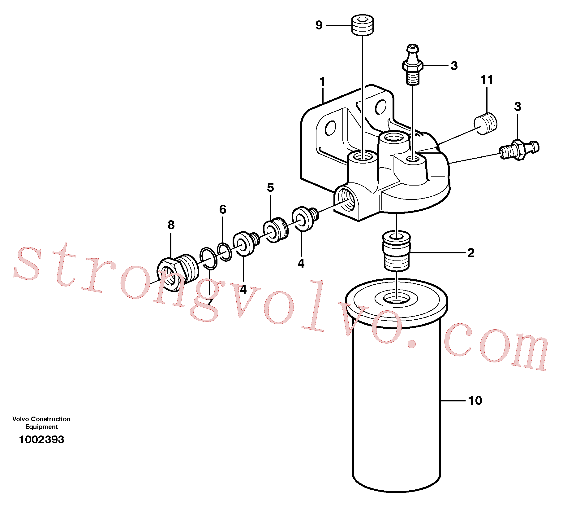 VOE13968063 Volvo Filtro de combustível(1002393 Montagem)