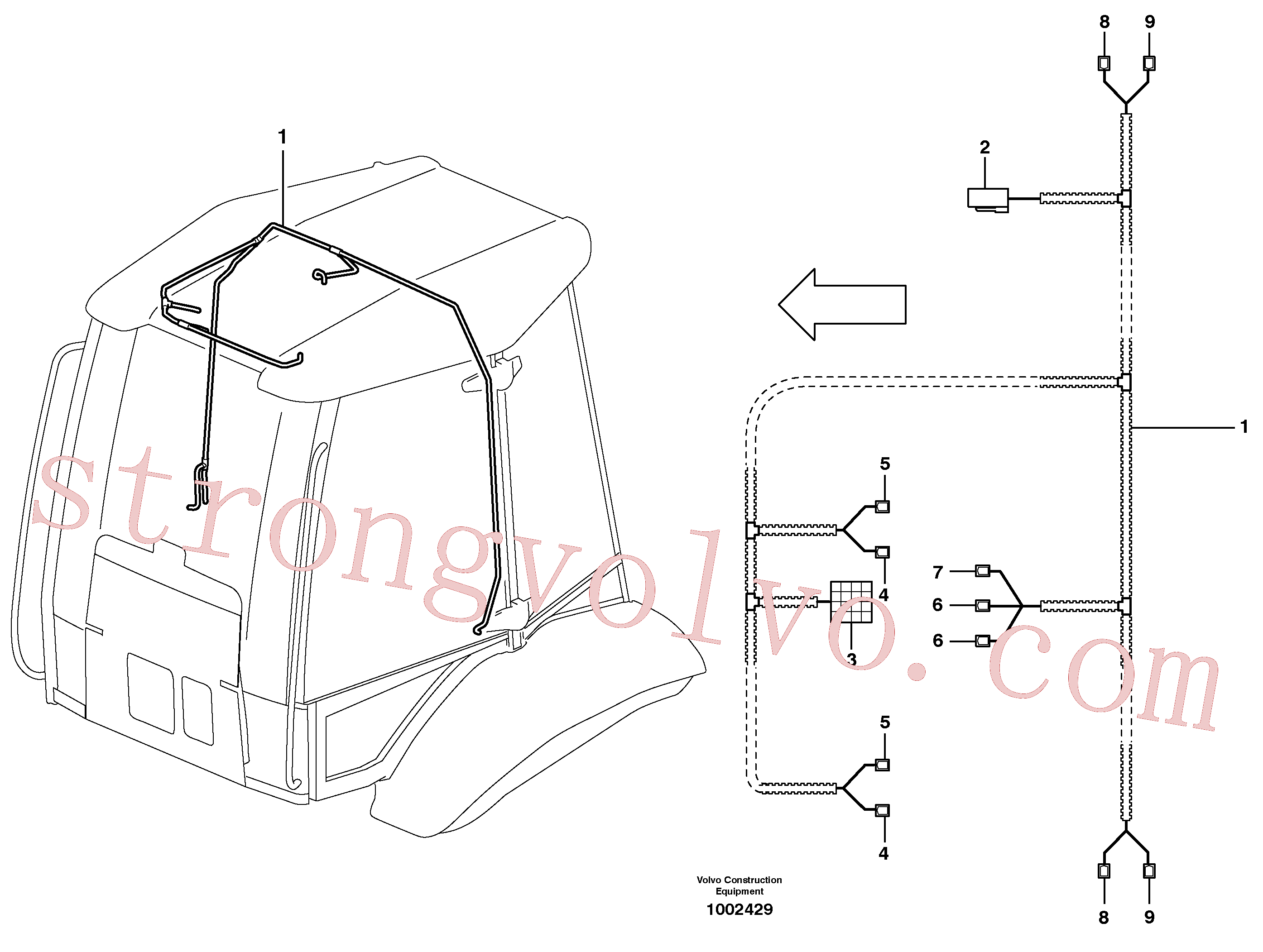 VOE874957 Volvo Cablagem interior da cabina, tejadilho(1002429 Montagem)