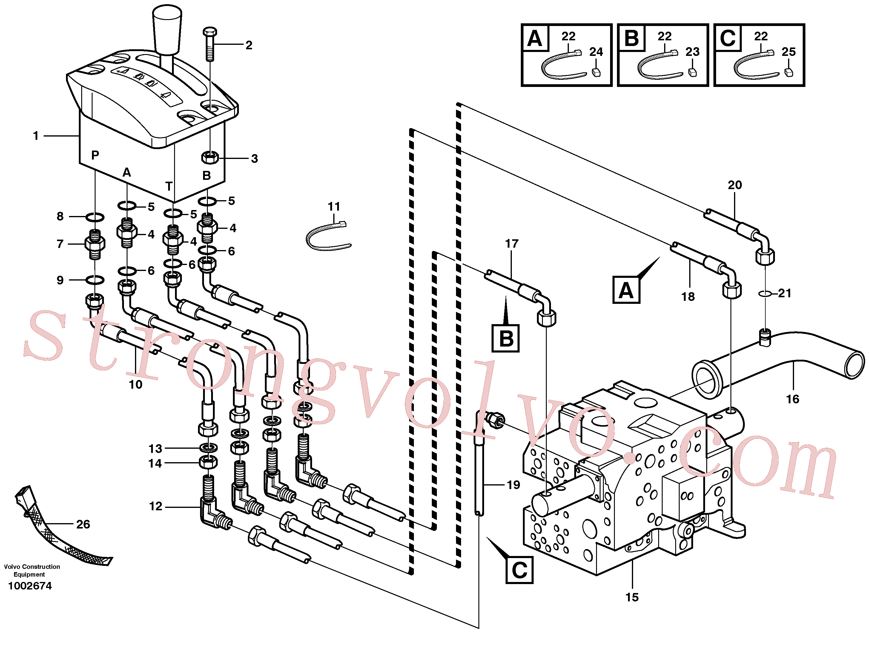 VOE935426 Volvo Servo-sistema, controlo do reboque basculante(1002674 Montagem)