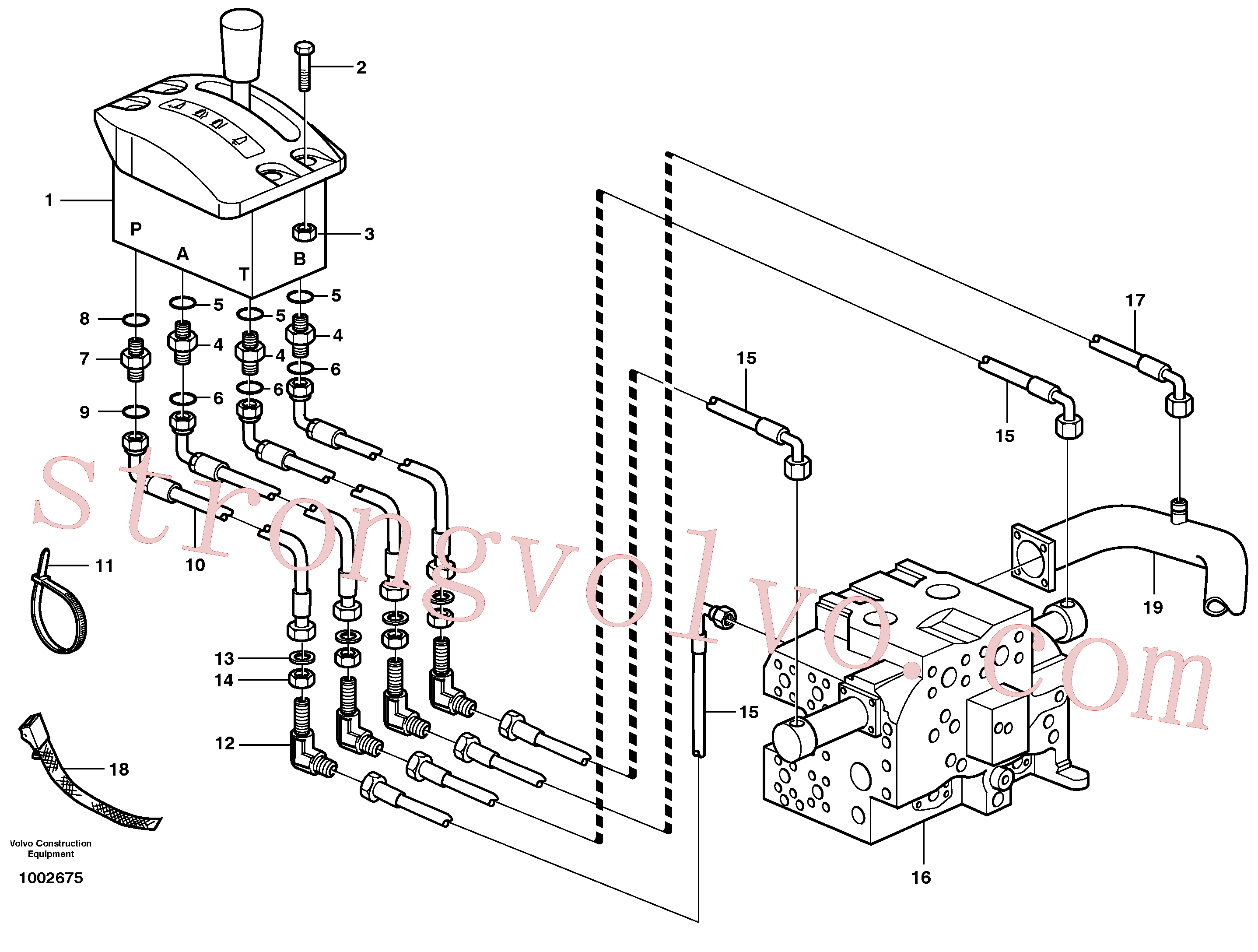 VOE935428 Volvo Servo-sistema, controlo do reboque basculante(1002675 Montagem)