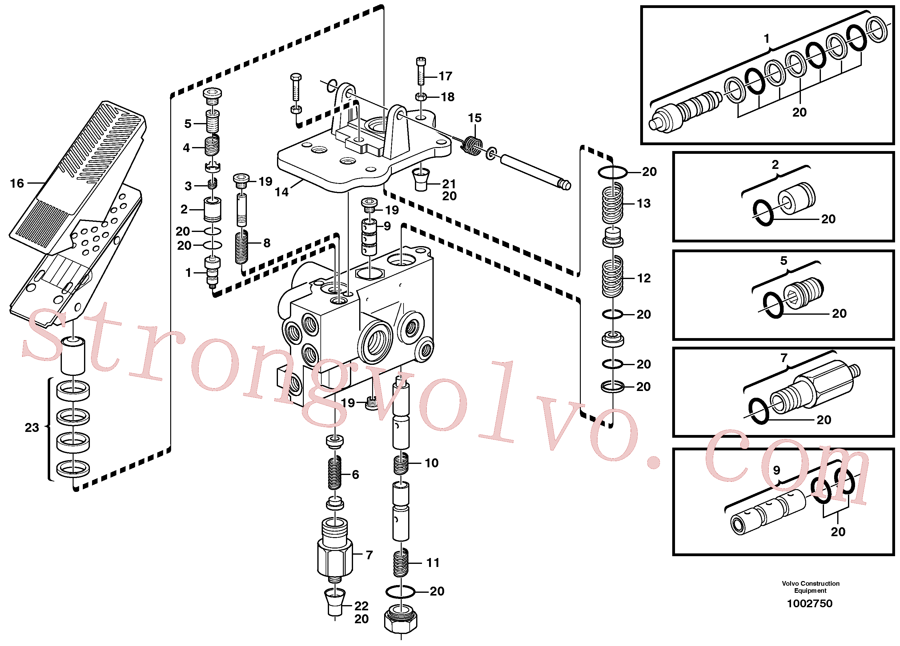 VOE14211684 Volvo Válvula do travão de pé(1002750 Montagem)
