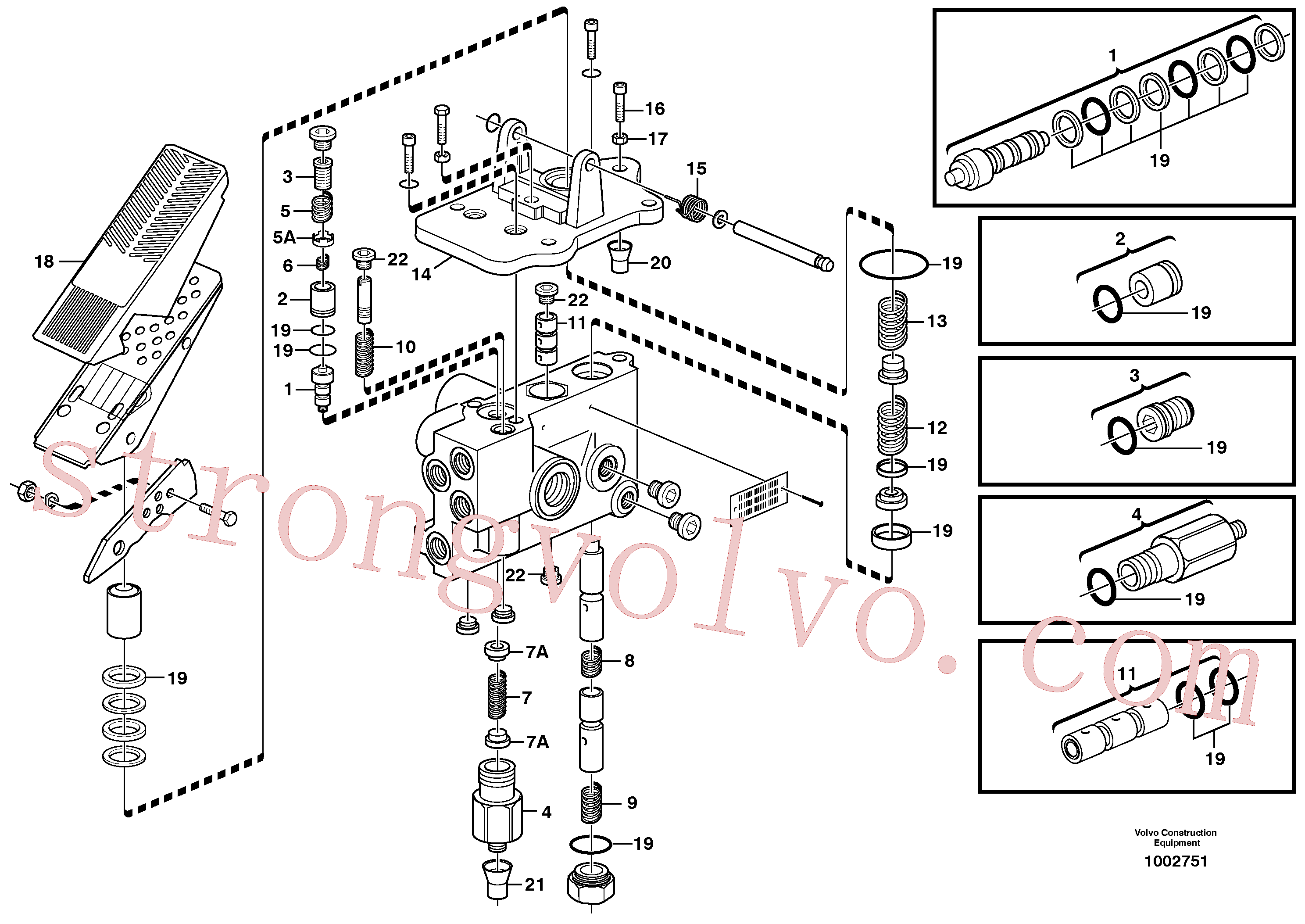 VOE14211684 Volvo Válvula do travão de pé(1002751 Montagem)