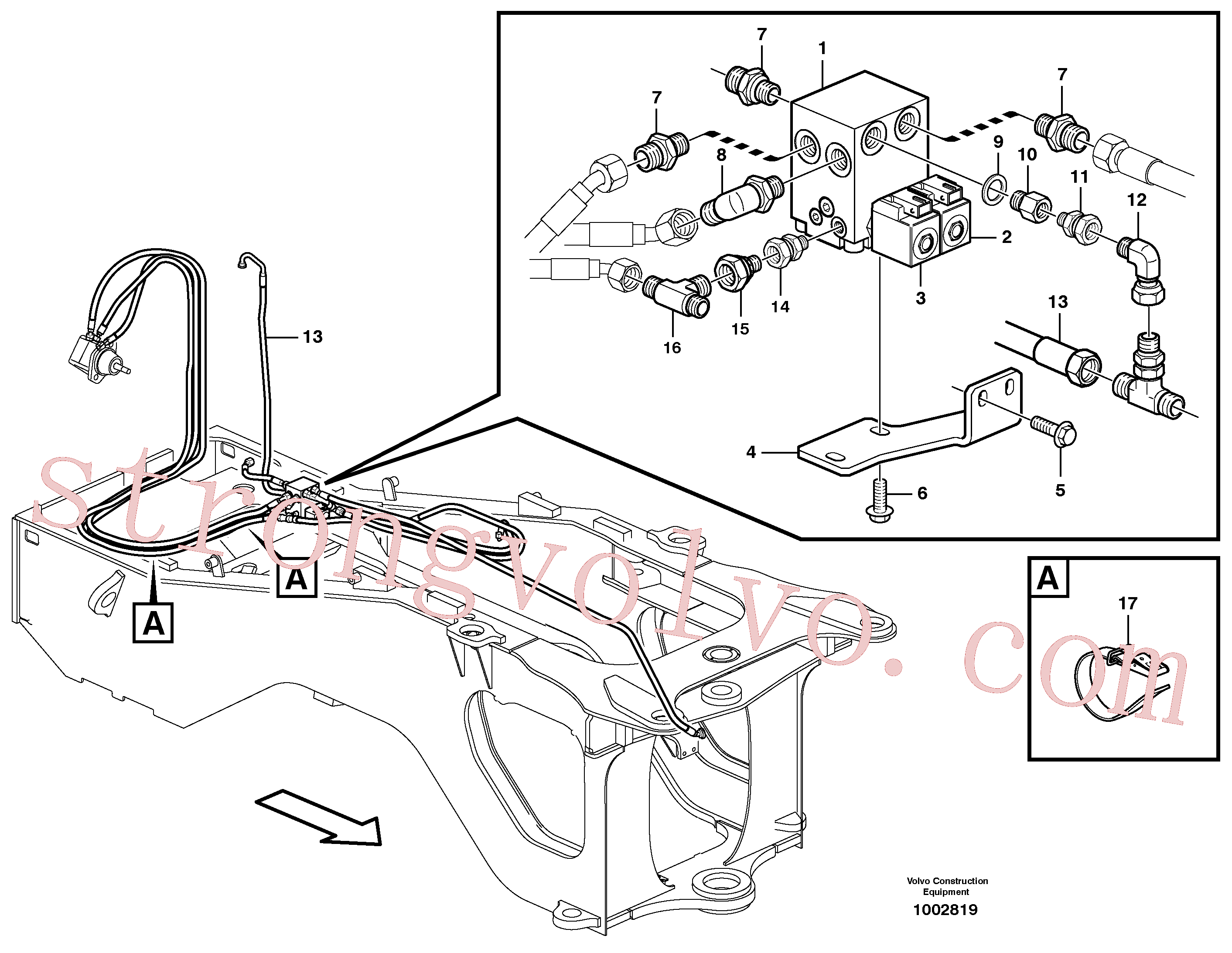 VOE11709804 Volvo Mangueiras para o accionamento do ventilador(1002819 Montagem)