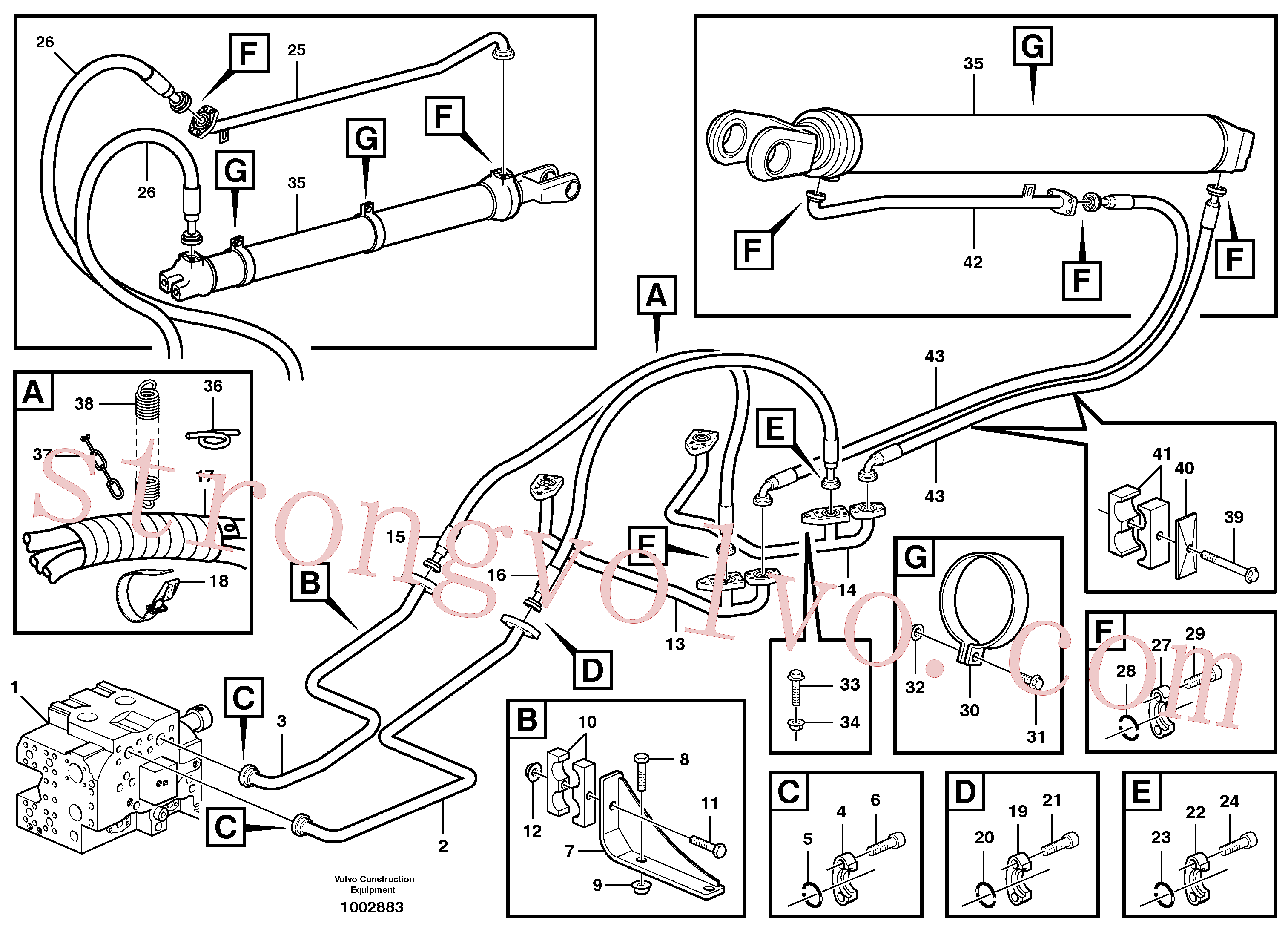 VOE11117252 Volvo Sistema de basculamento, unidade de carga(1002883 Montagem)