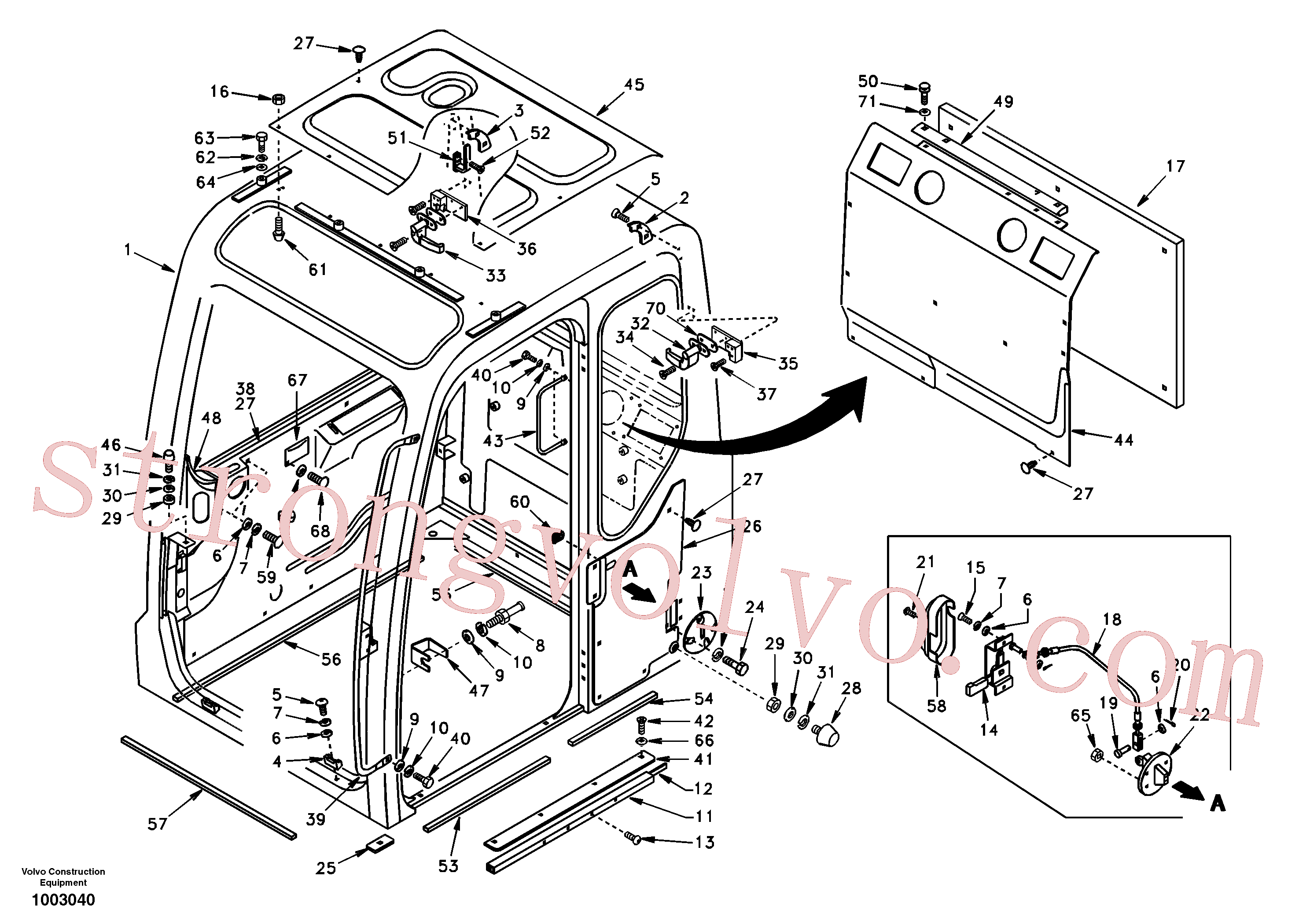 SA9011-21007 Volvo Cabina do operador(1003040 Montagem)