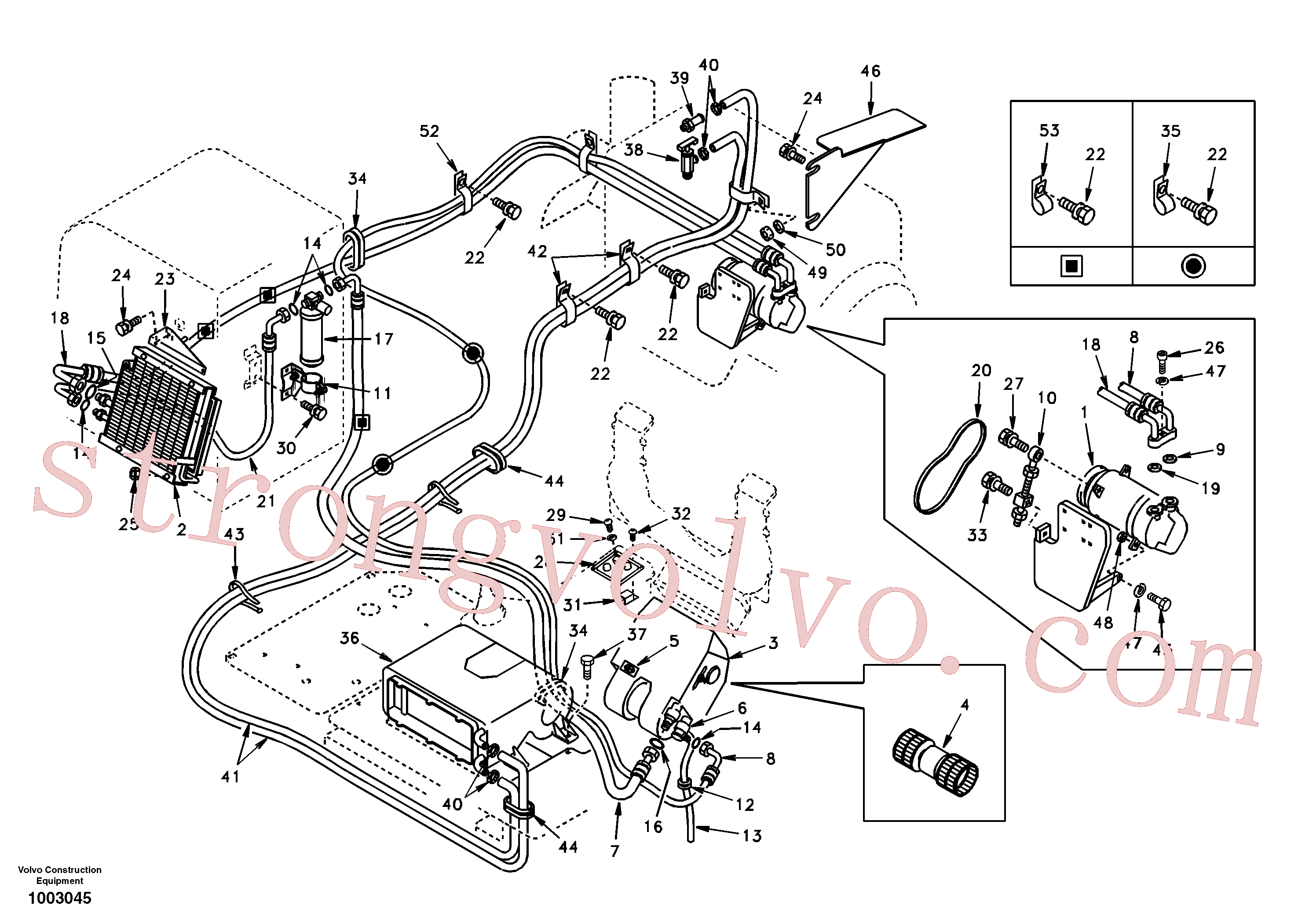 SA9313-00033 Volvo Linha do ar condicionado, refrigeração e aquecimento(1003045 Montagem)