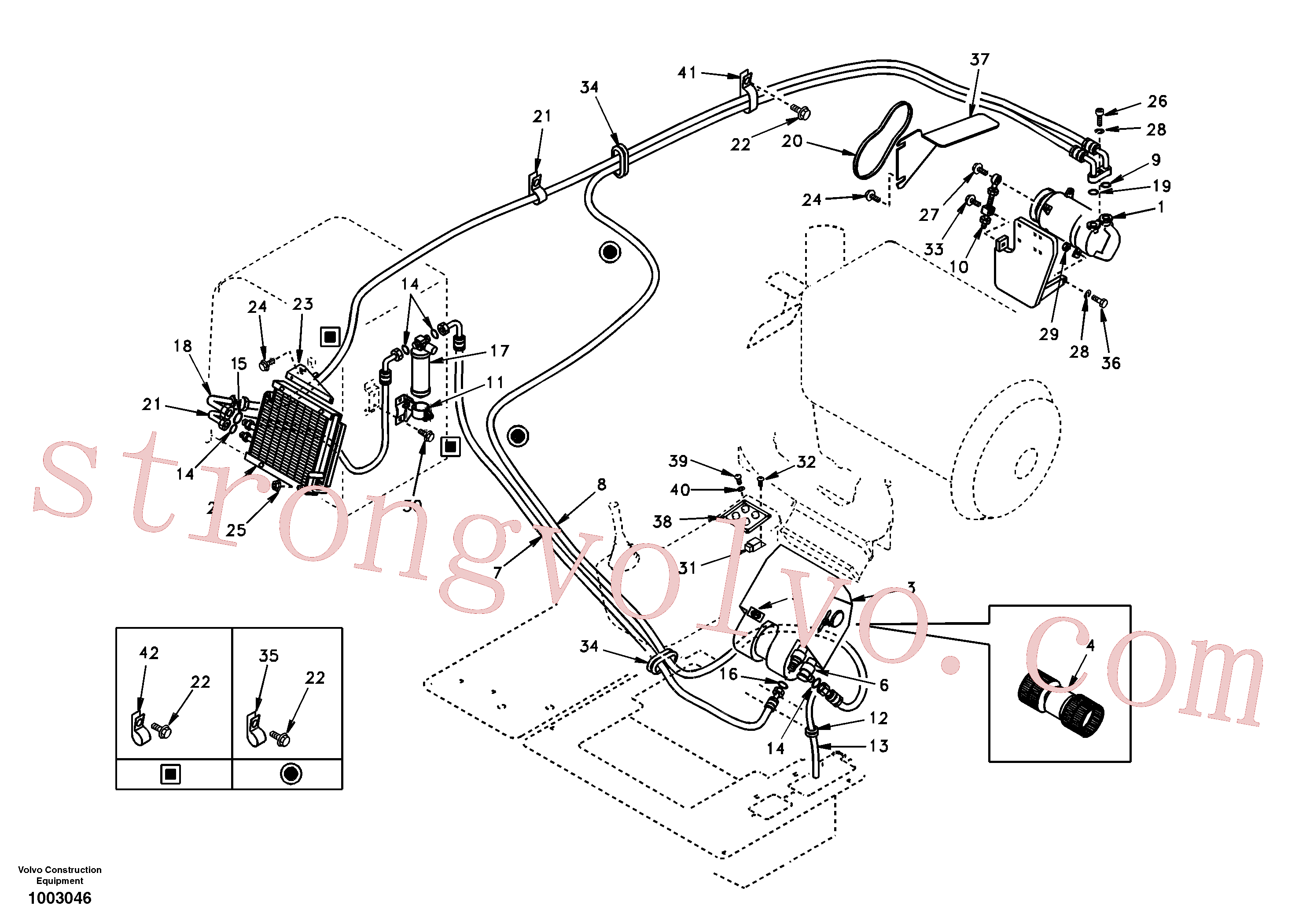 SA9751-33606 Volvo Linha da unidade do ar condicionado(1003046 Montagem)