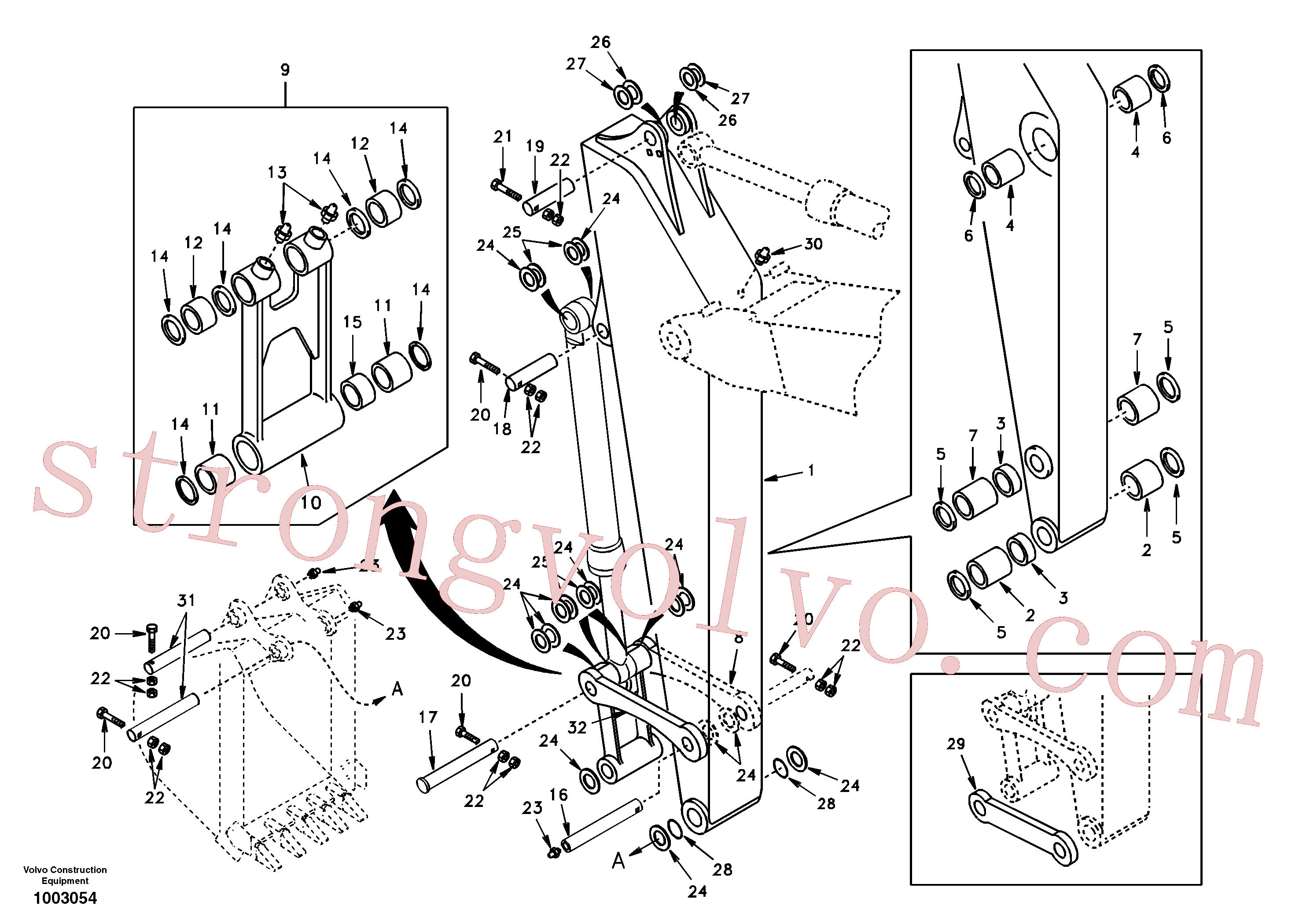 SA1070-22670 Volvo Elos do braço de afundamento(1003054 Montagem)