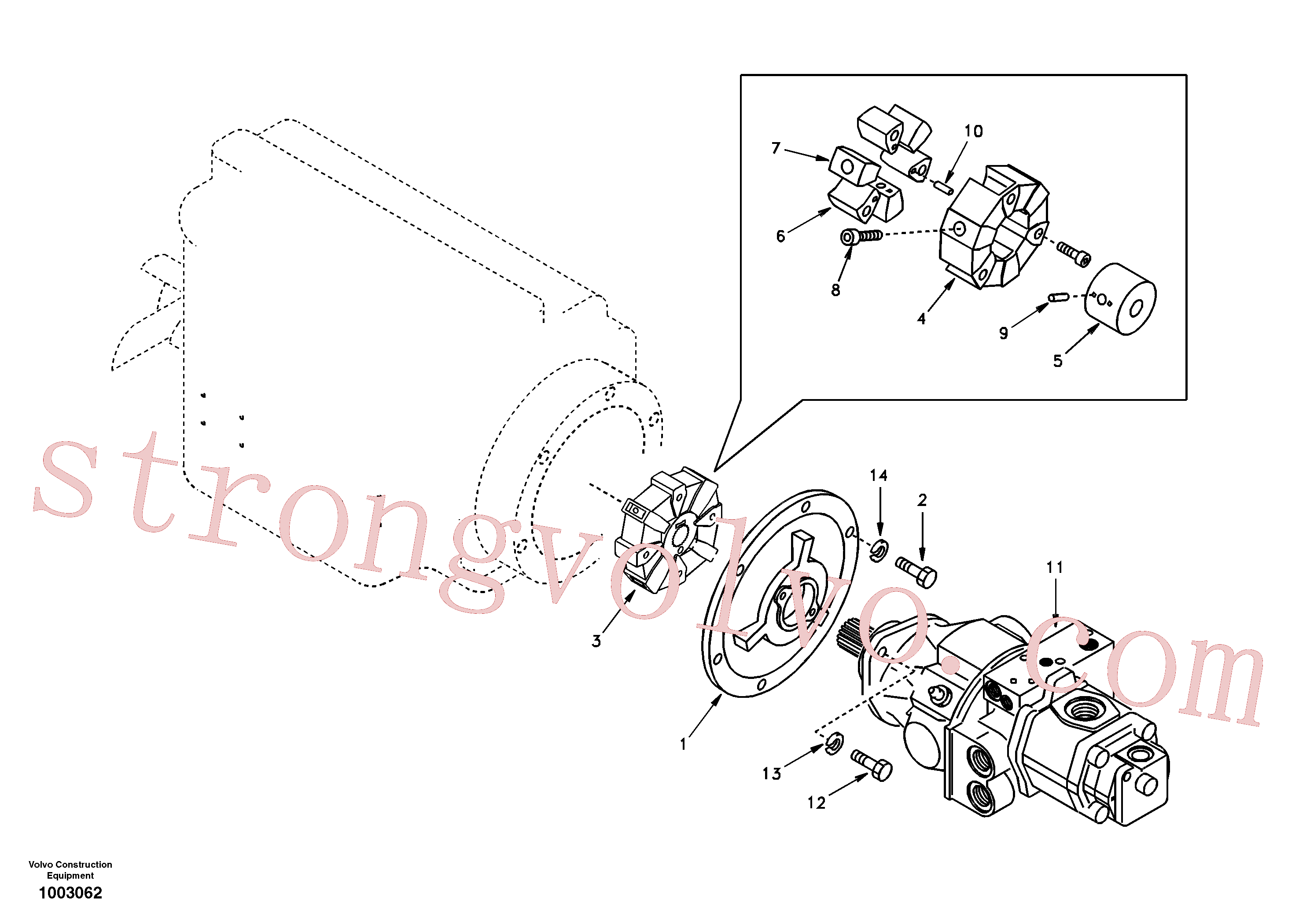 SA1112-30470 Volvo Caixa de engrenagens da bomba com peças de montagem(1003062 Montagem)