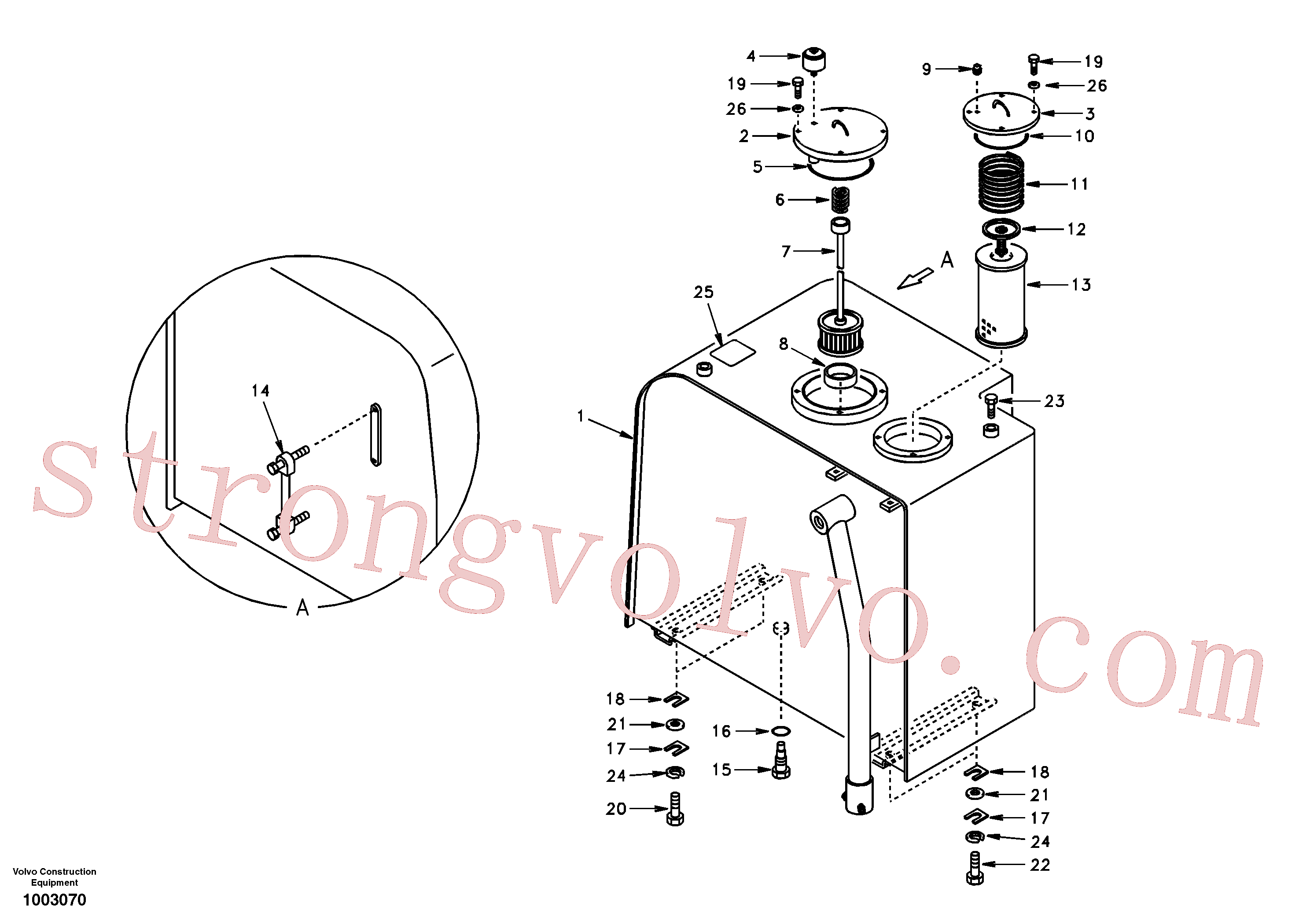 SA1040-20410 Filtro de óleo Volvo escavadeira