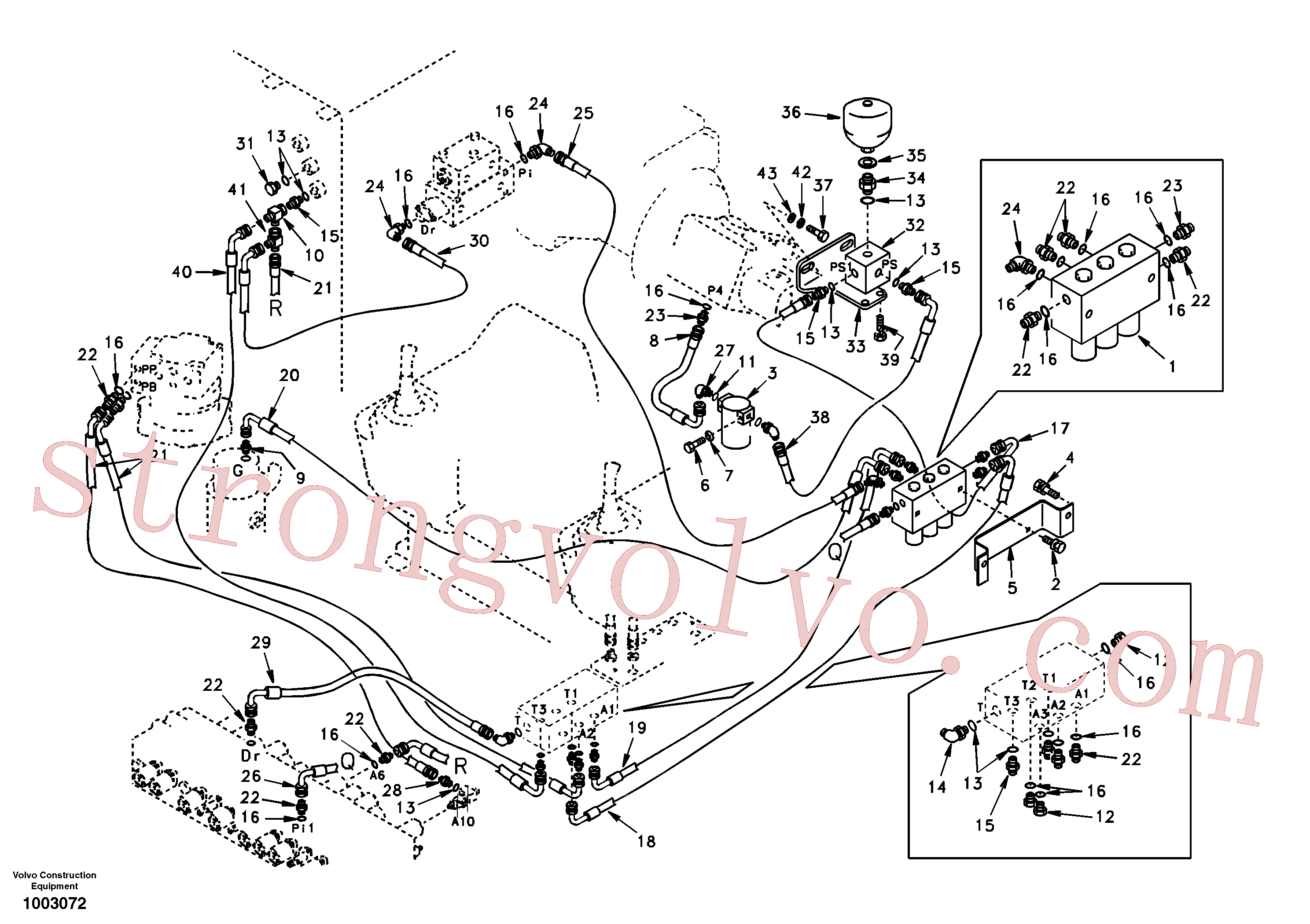SA9451-02235 Volvo Servo-sistema, válvula de controlo para válvula solenóide e motor de rotação.(1003072 Montagem)