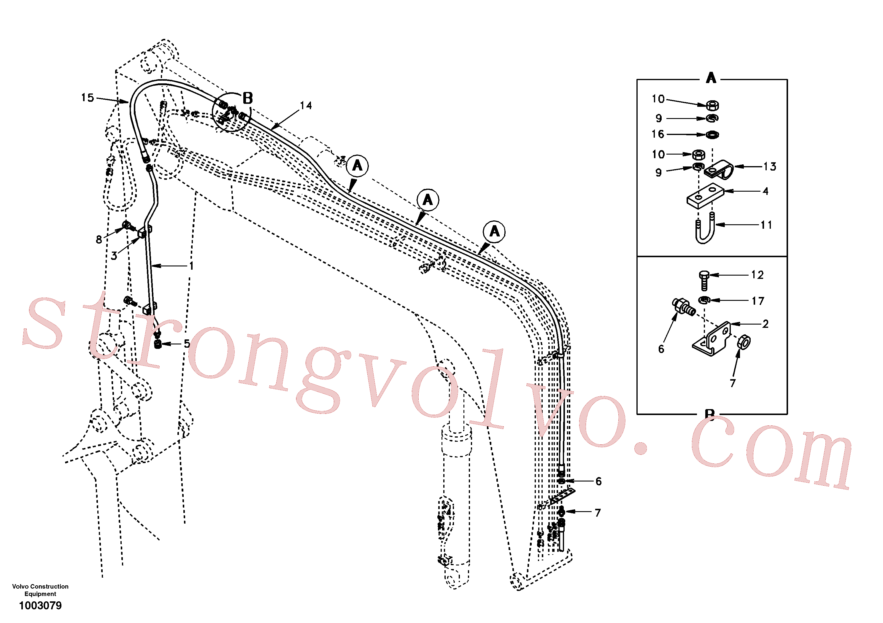 Volvo SA9372-41013 Clamp Volvo Acessórios para escavadeira