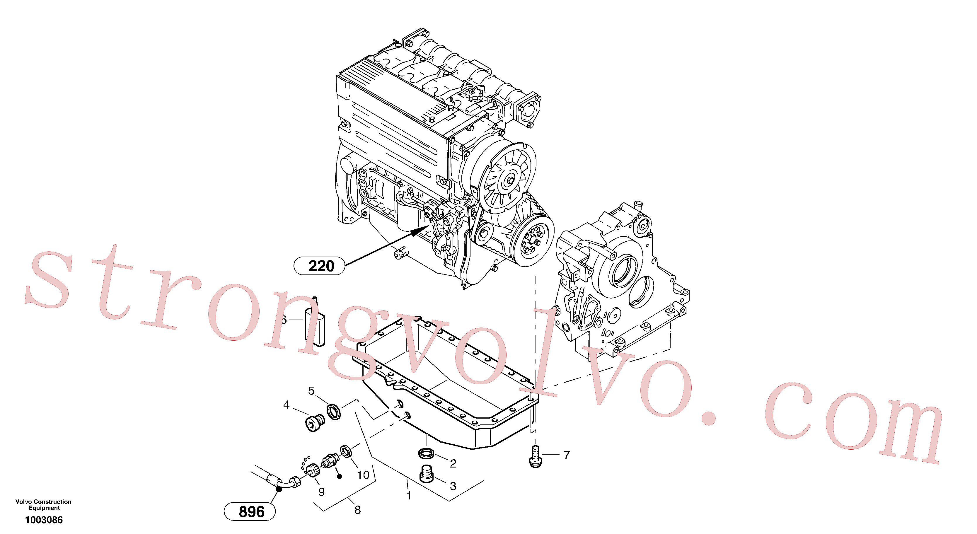 ZM2285689 Volvo Cárter de óleo(1003086 Montagem)